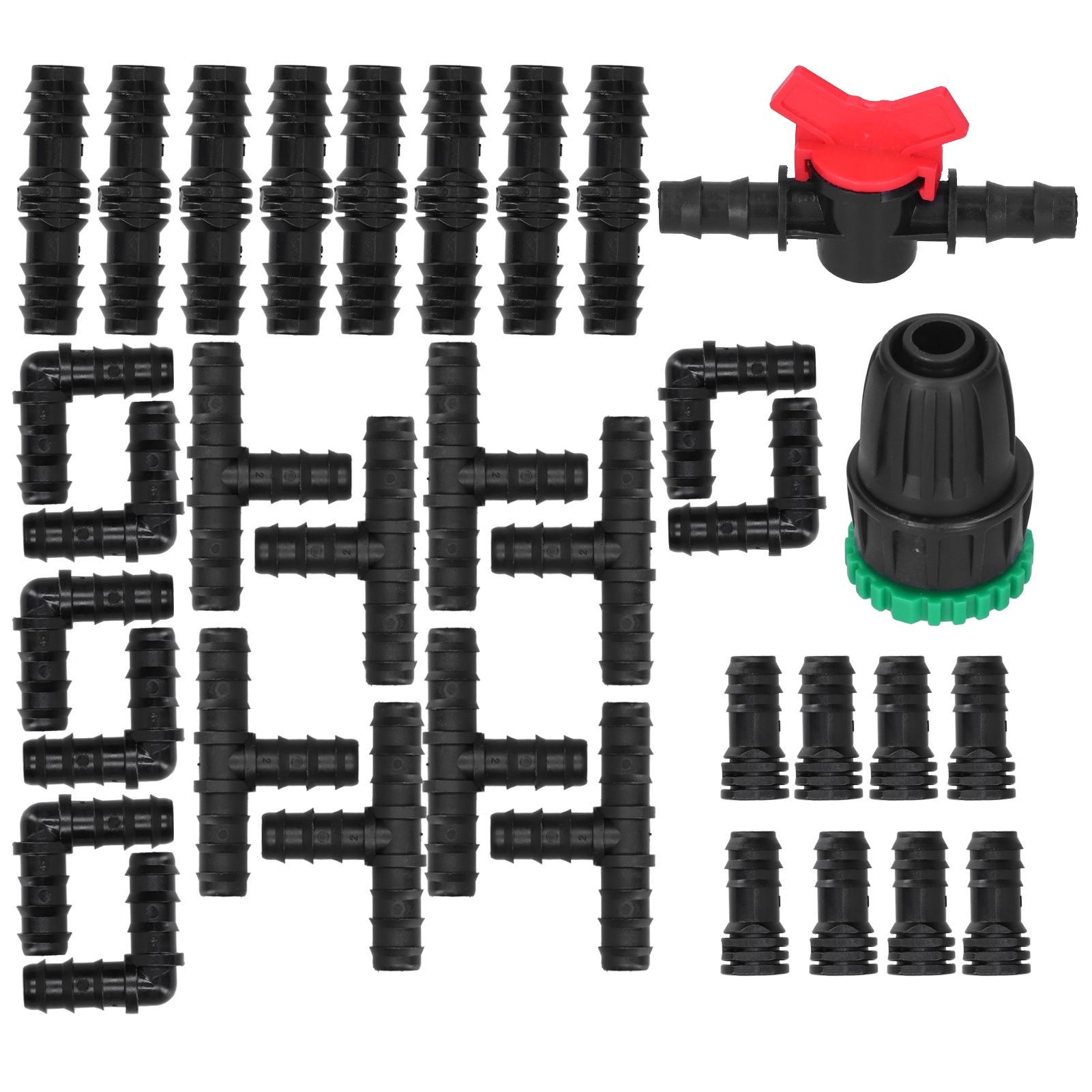 34Pcs/Set Drip Irrigation Kit G1/2 Faucet Adapter Tee Connector Spray Watering view 7