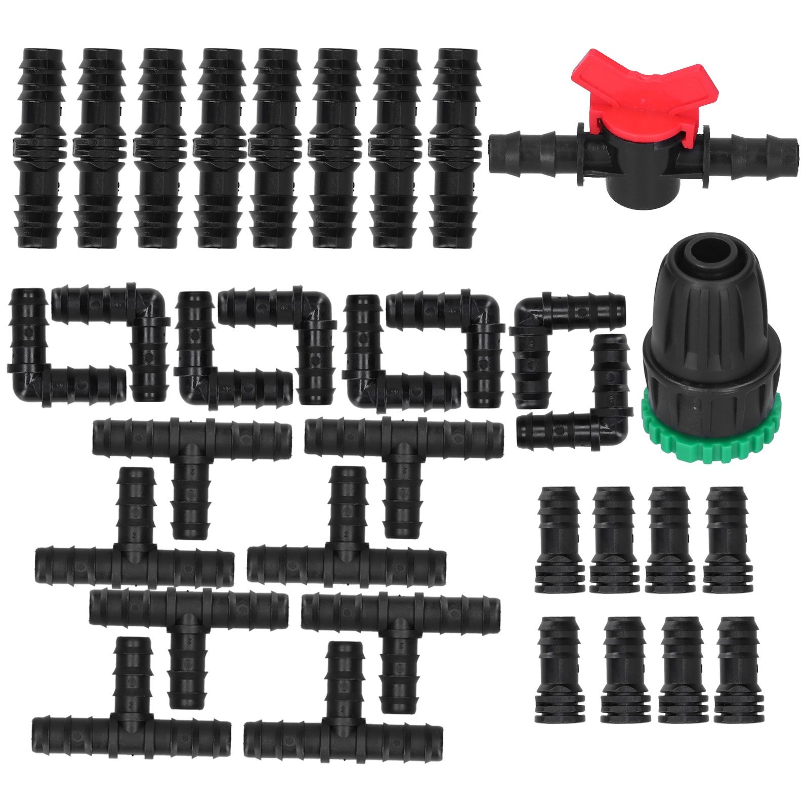 34Pcs/Set Drip Irrigation Kit G1/2 Faucet Adapter Tee Connector Spray Watering view 8