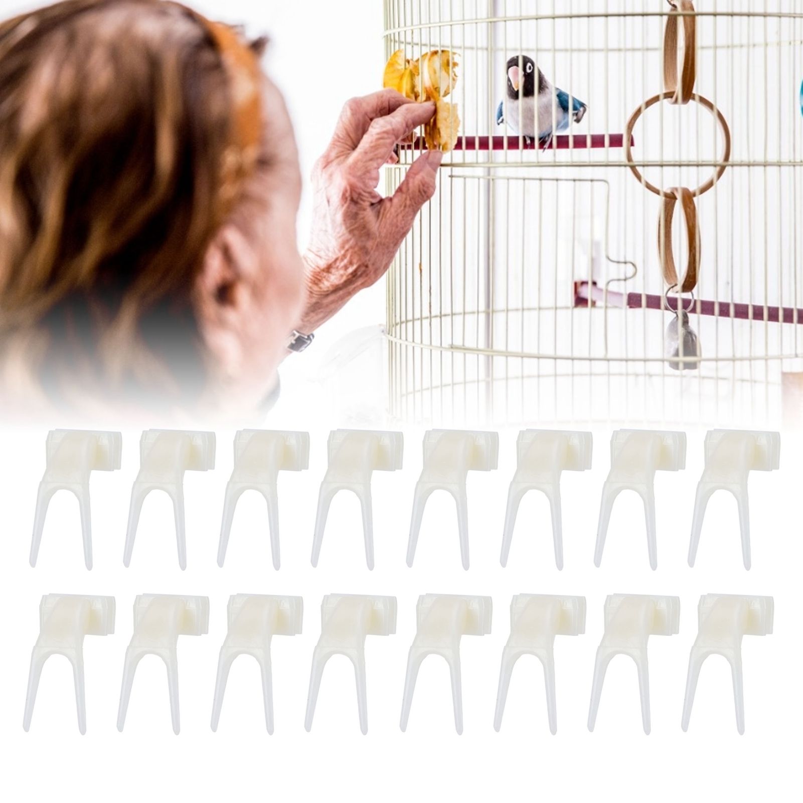 20PCS Bird Fruit Fork Plastic Birds Food Feeder Tool Pet Supplies Birdcage view 9