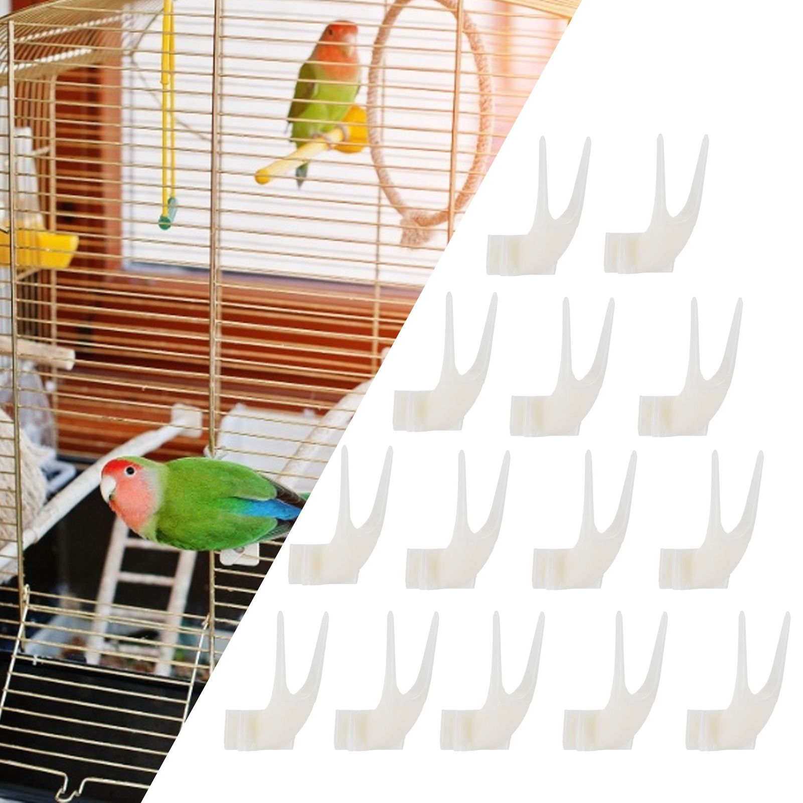 20PCS Bird Fruit Fork Plastic Birds Food Feeder Tool Pet Supplies Birdcage view 10