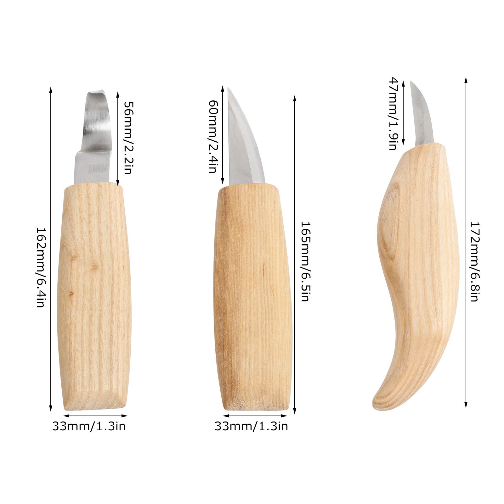 3Pcs/Set DIY Woodcarving Cutter Kit Stainless Steel Knives Woodworking Accessory view 15