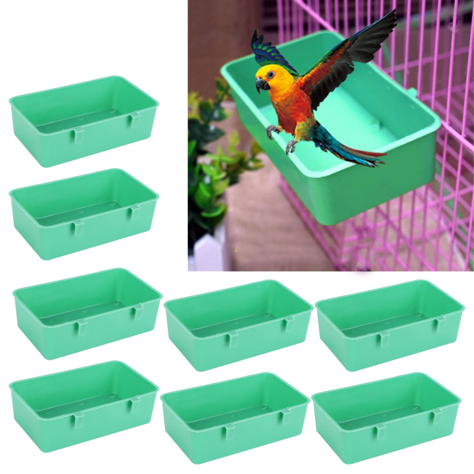 10Pcs Bird Food Water Feeder Plastic Feeding Bowl Trough Bird Bathtub Accessories view 10