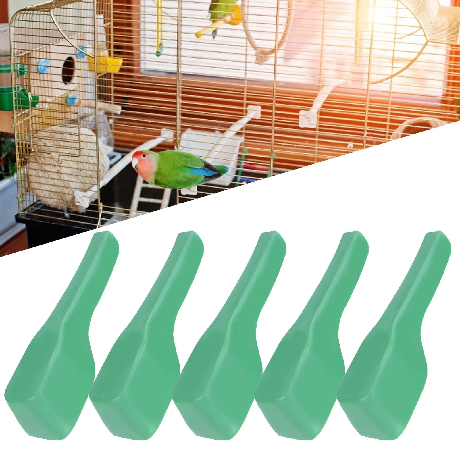5Pcs Bird Feeding Spoon Plastic Food Shovel Birdcage Feeder Accessories Supplies view 9