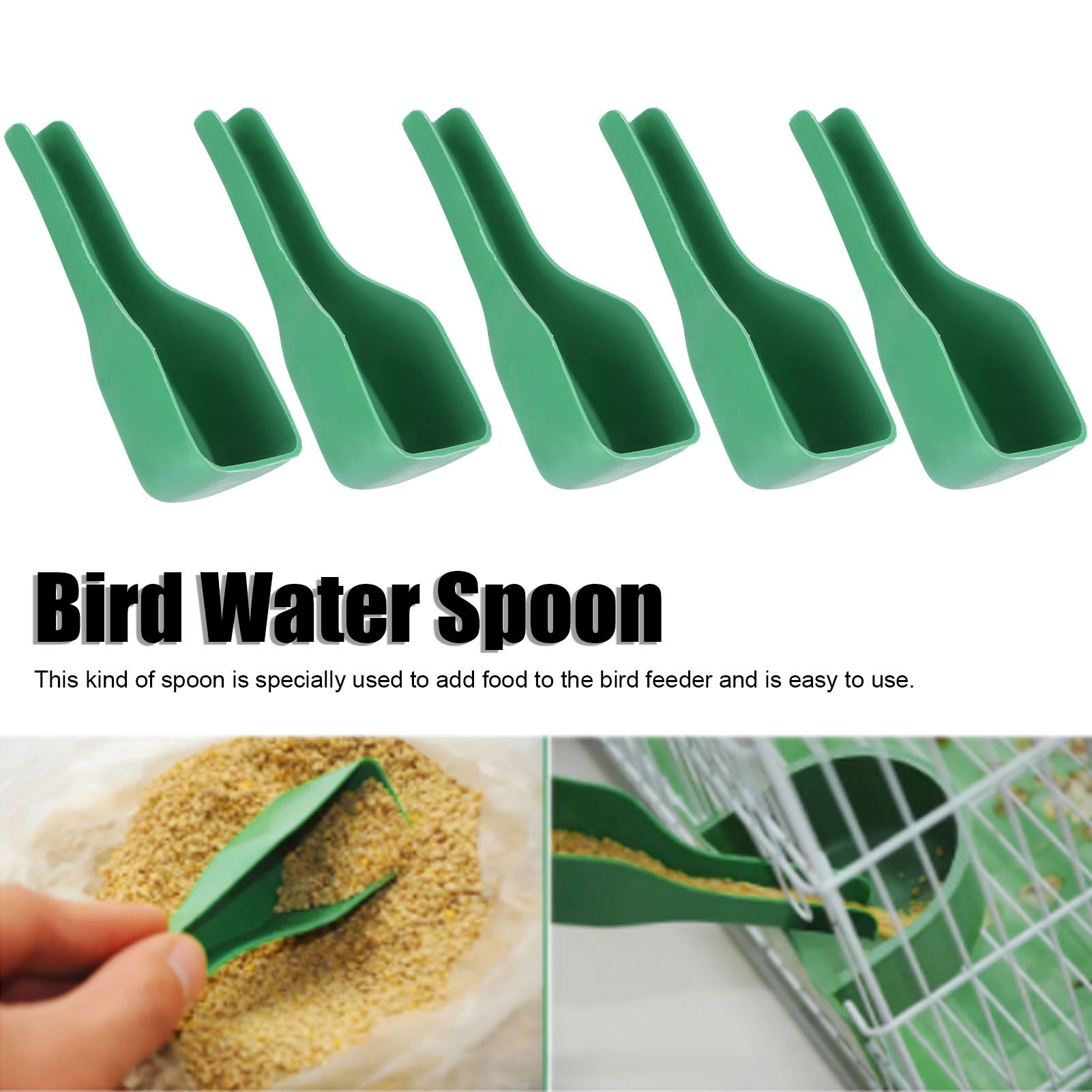 5Pcs Bird Feeding Spoon Plastic Food Shovel Birdcage Feeder Accessories Supplies view 15