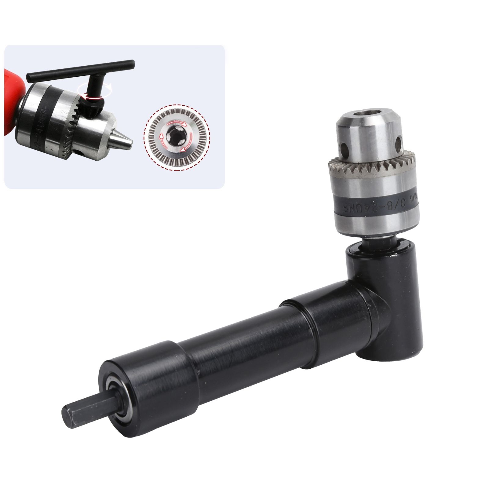 90 Degree Right Angle Drill Attachment Adapter Extension Drilling Tool view 11