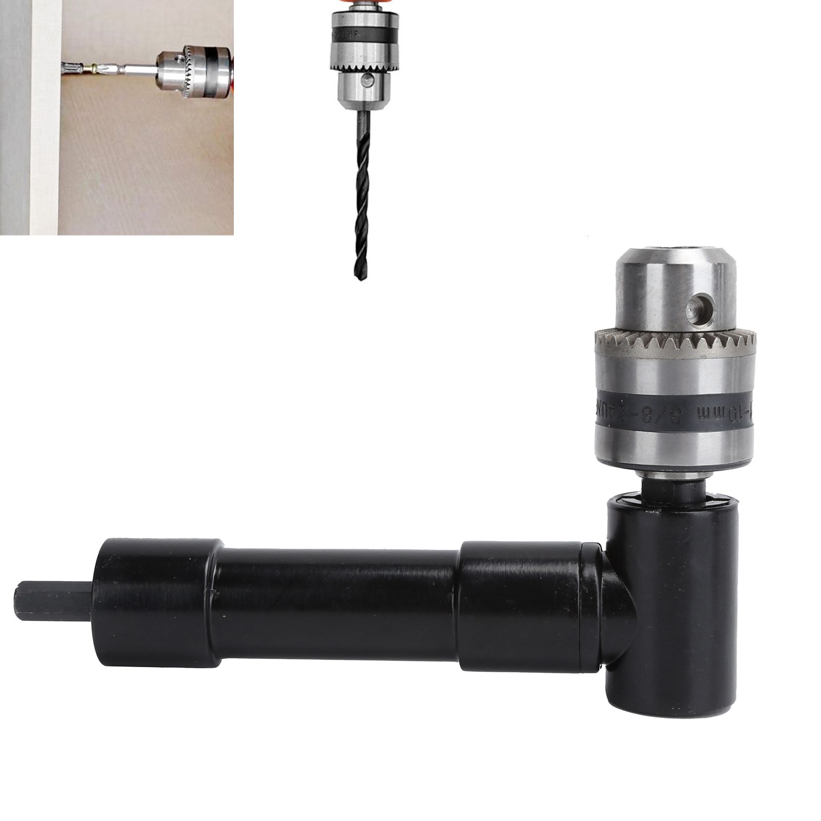90 Degree Right Angle Drill Attachment Adapter Extension Drilling Tool view 12