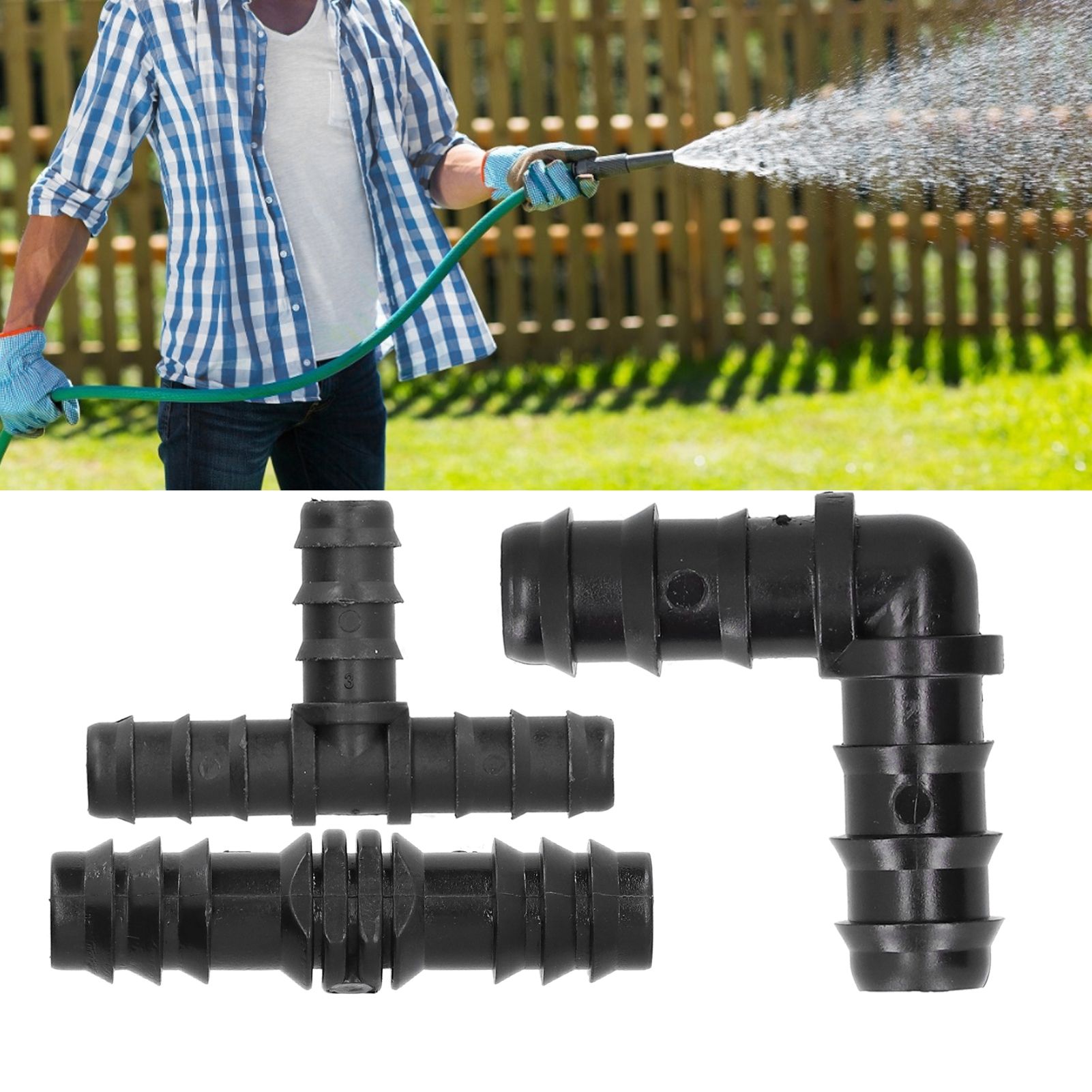 18Pcs/Set Hose Connector Drip Irrigation System Garden 1/2 Hose Drip view 12