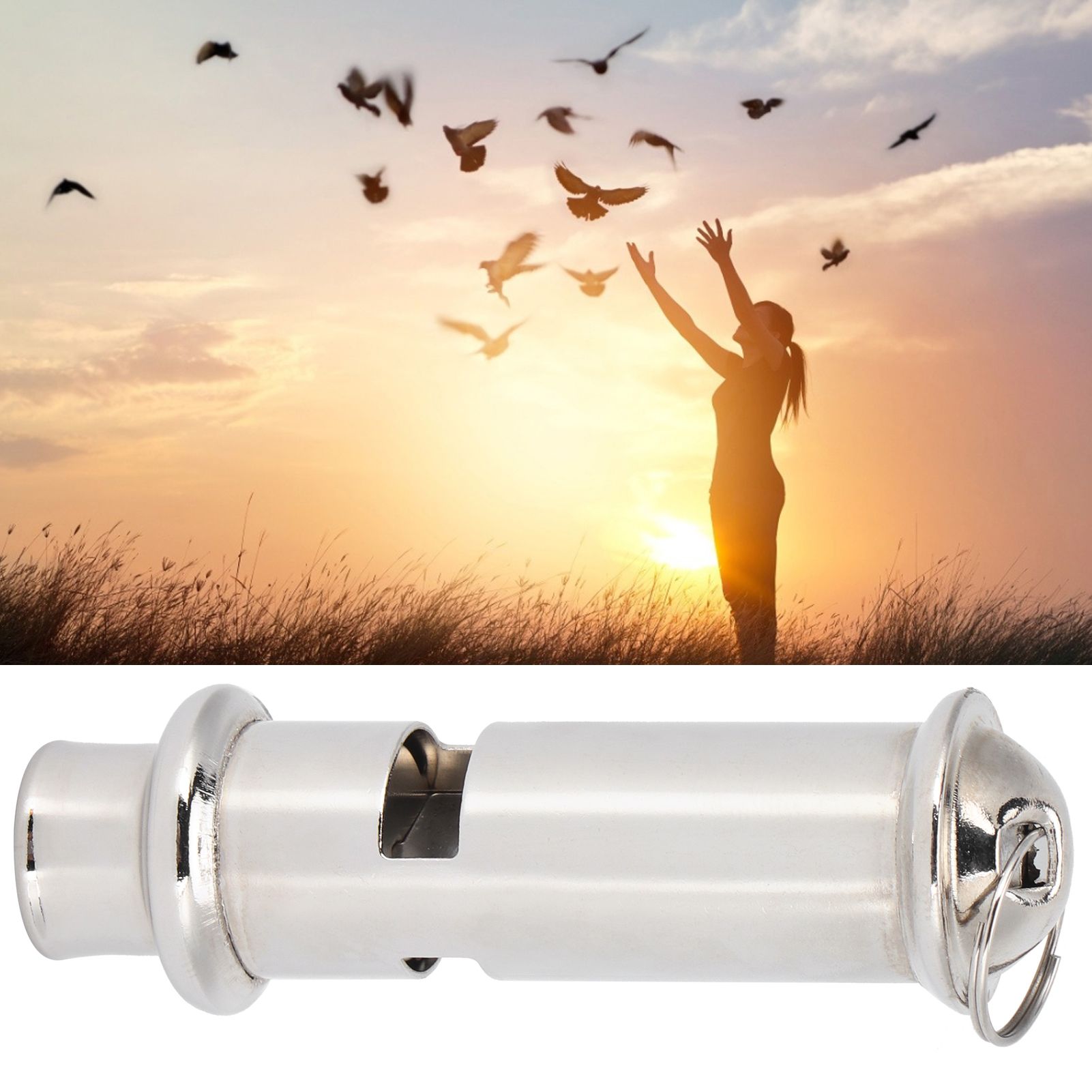Stainless Steel Ultrasonic Whistle Portable Pigeons Whistle Birds Pet Training view 9