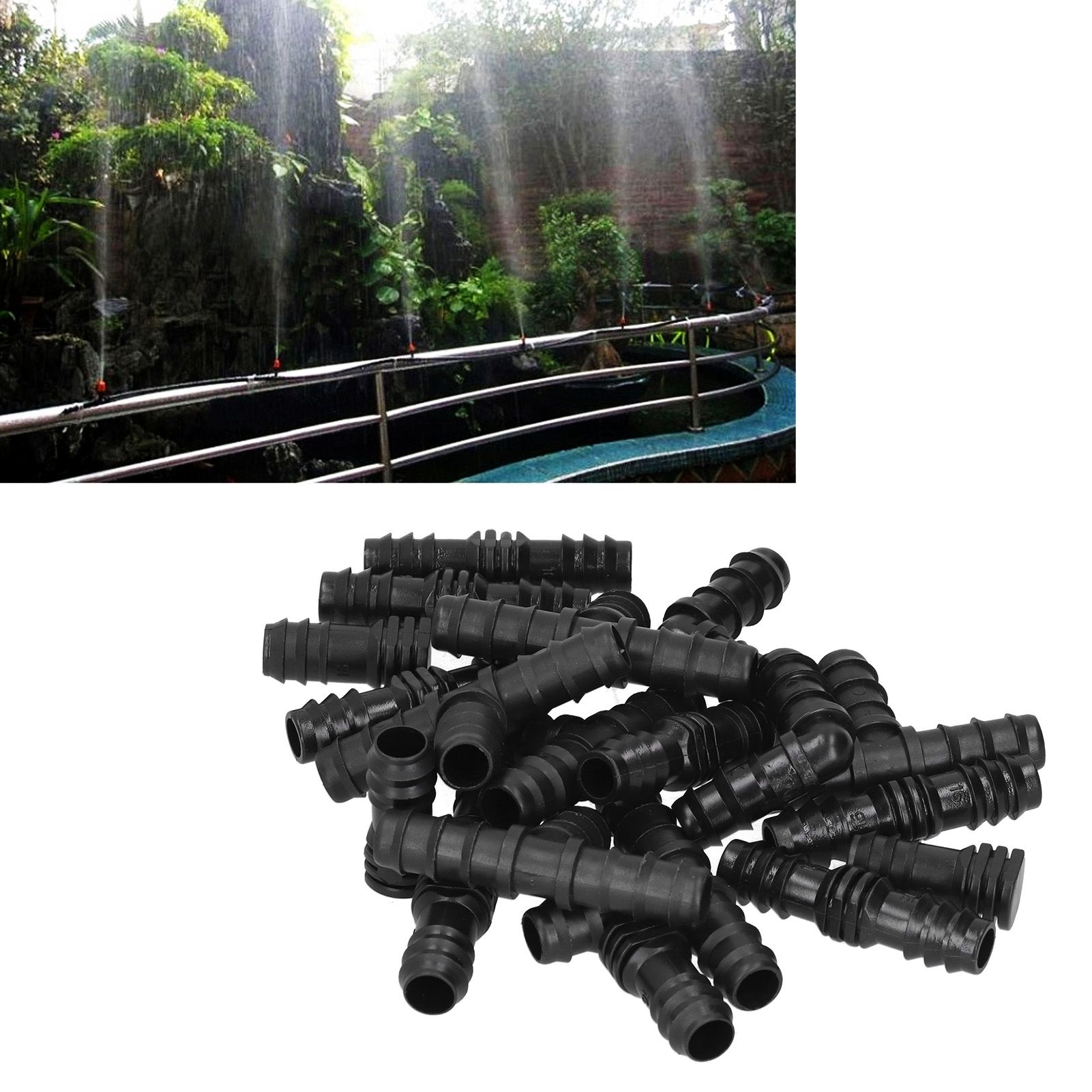 20Pcs/Set Drip Irrigation Sprinkler System Elbow Tee Coupling Connectors view 11