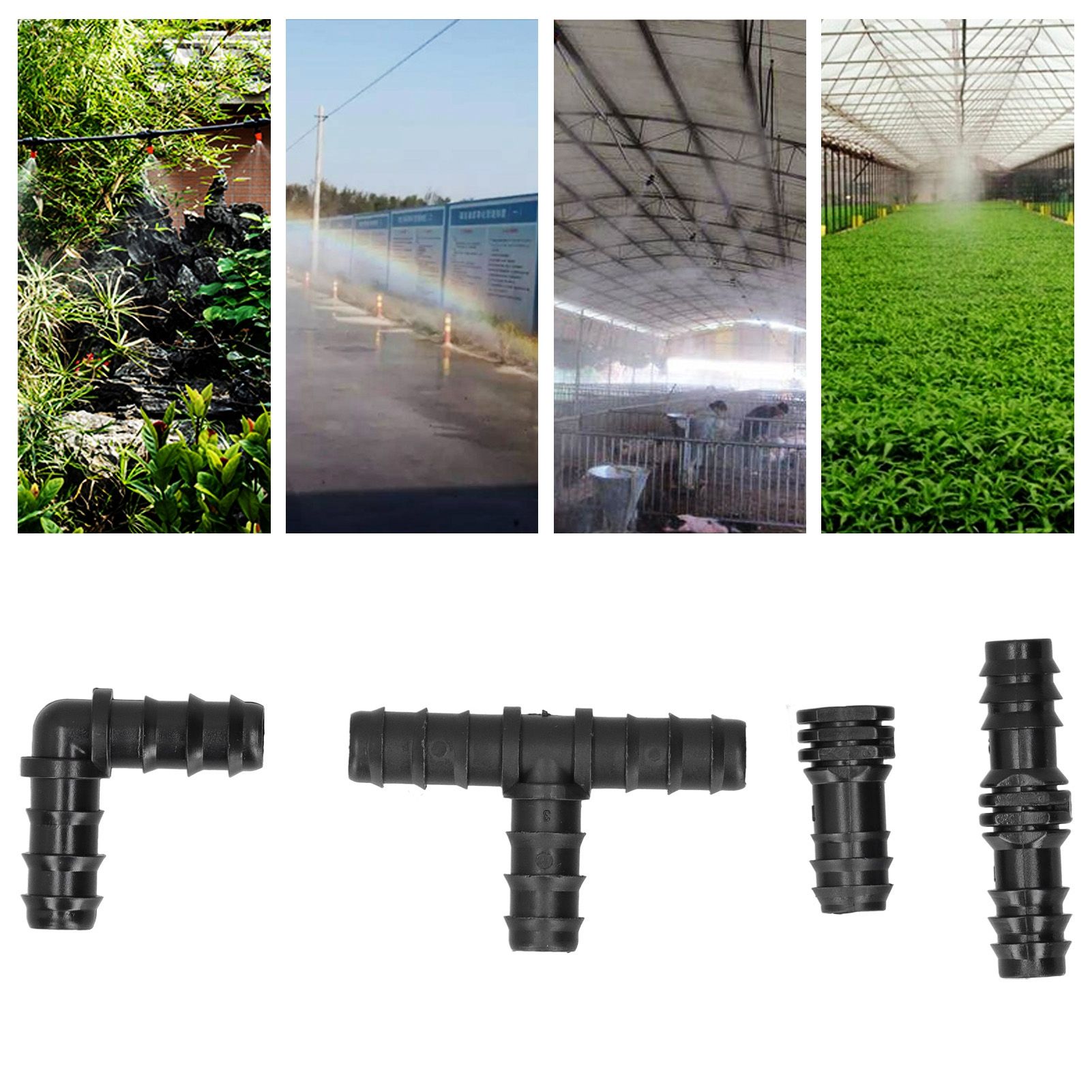 20Pcs/Set Drip Irrigation Sprinkler System Elbow Tee Coupling Connectors view 12