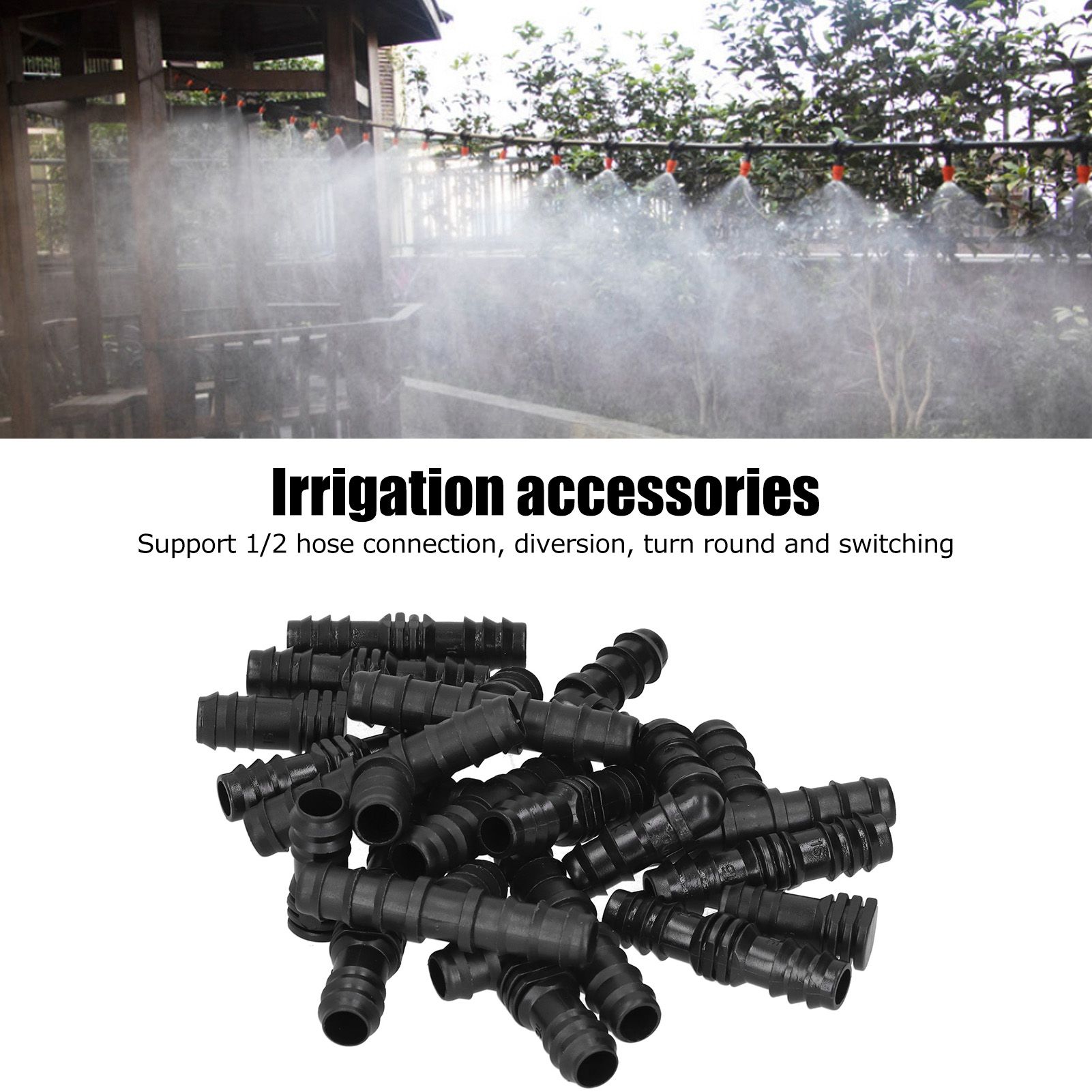 20Pcs/Set Drip Irrigation Sprinkler System Elbow Tee Coupling Connectors view 13