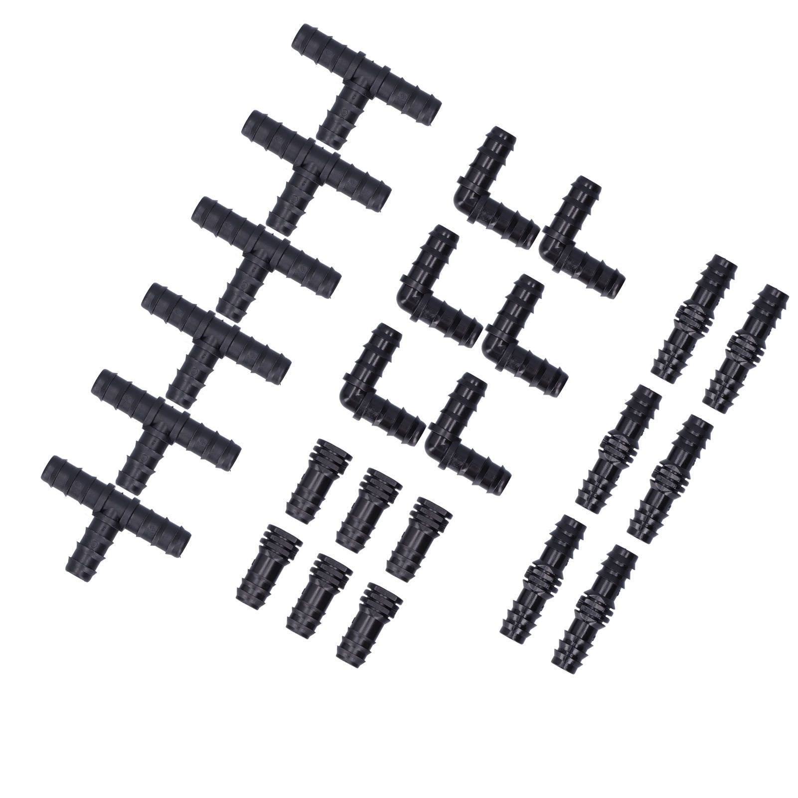 24Pcs/Set Drip Irrigation Fitting Kit 1/2 Tubing Barbed Connectors for Garden view 4