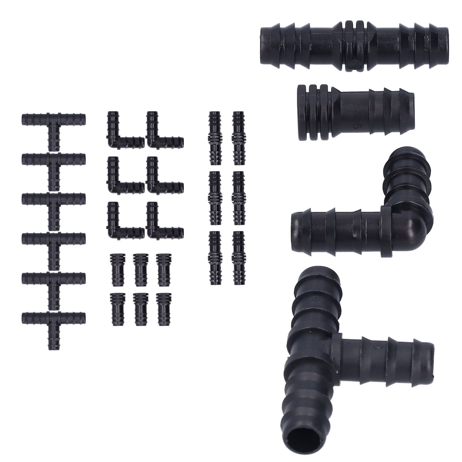 24Pcs/Set Drip Irrigation Fitting Kit 1/2 Tubing Barbed Connectors for Garden view 6