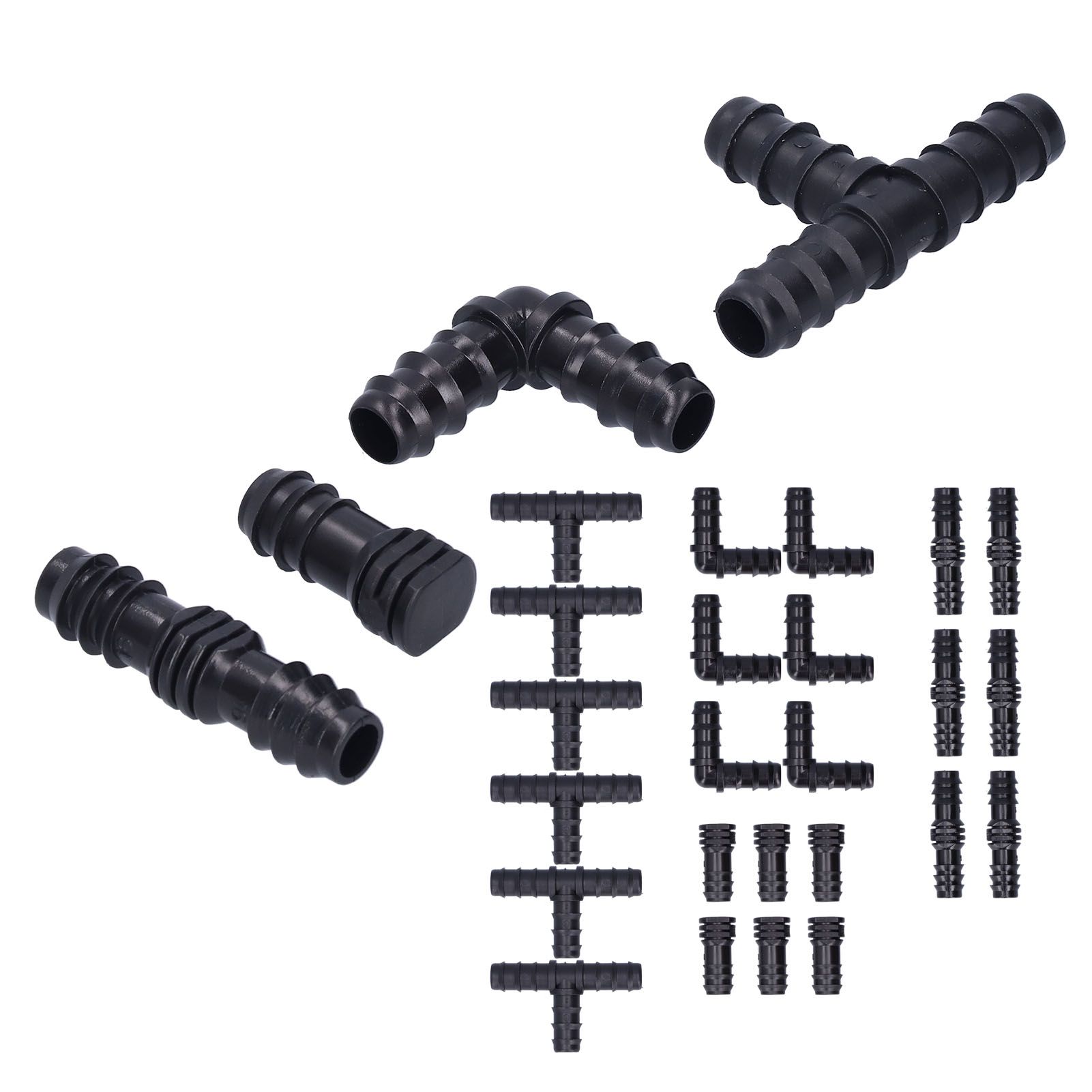 24Pcs/Set Drip Irrigation Fitting Kit 1/2 Tubing Barbed Connectors for Garden view 7