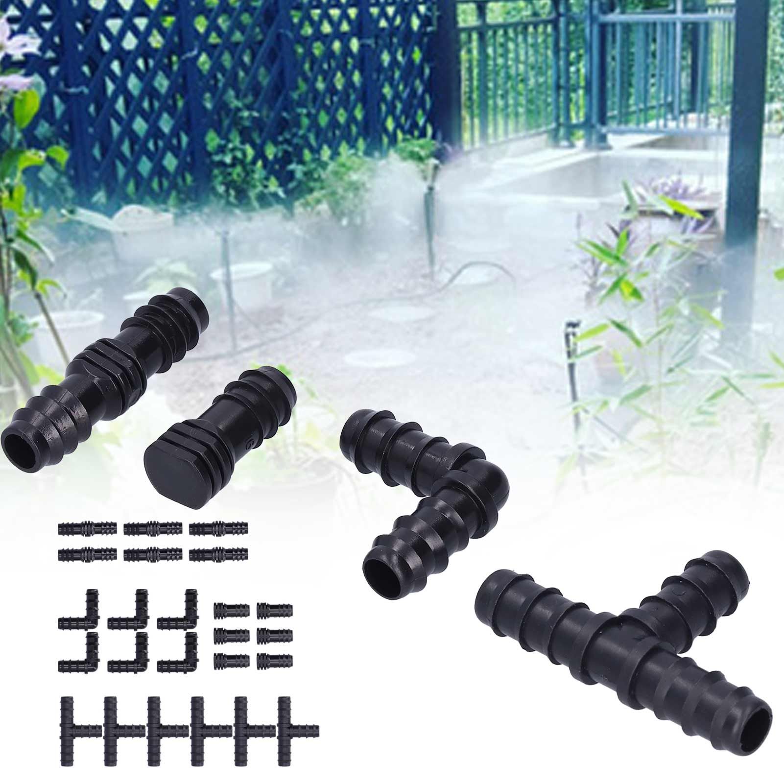 24Pcs/Set Drip Irrigation Fitting Kit 1/2 Tubing Barbed Connectors for Garden view 11