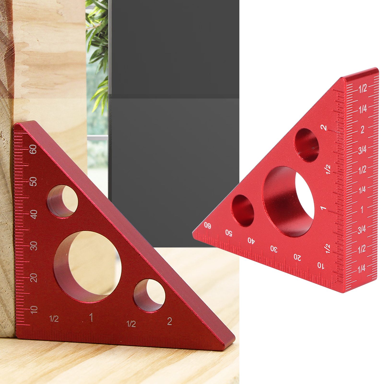 Aluminum Alloy Triangular Ruler Thicken Height Ruler DIY Woodworking Measuring view 11