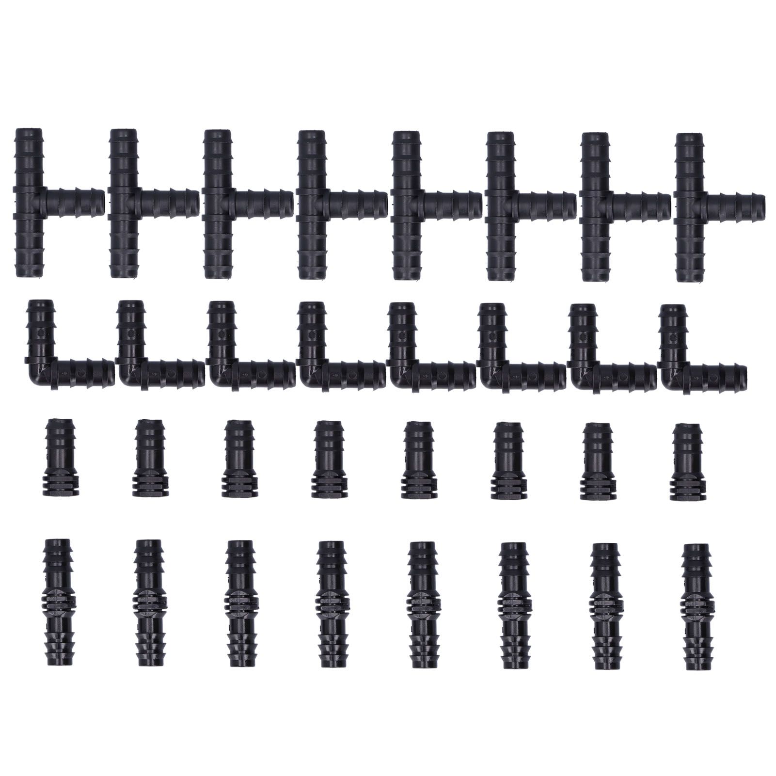 32Pcs/Set Drip Irrigation Tees Connectors Kit 1/2 Tubing Set Garden Greenhouse — image 1