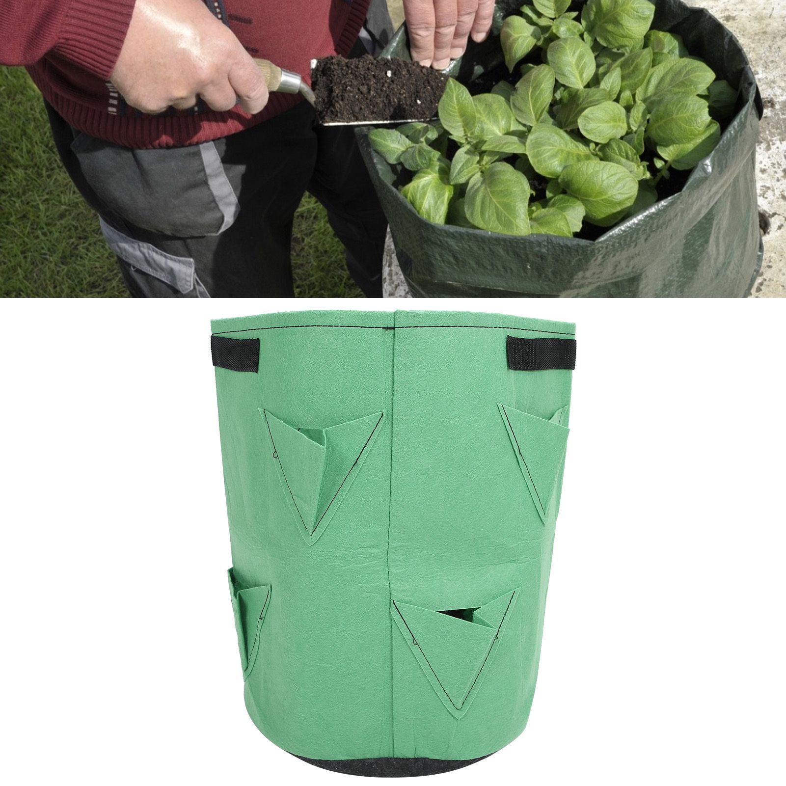 2Pcs 8‑Pockets Strawberry Planting Bag Flower and Vegetable Planting Buckets view 10