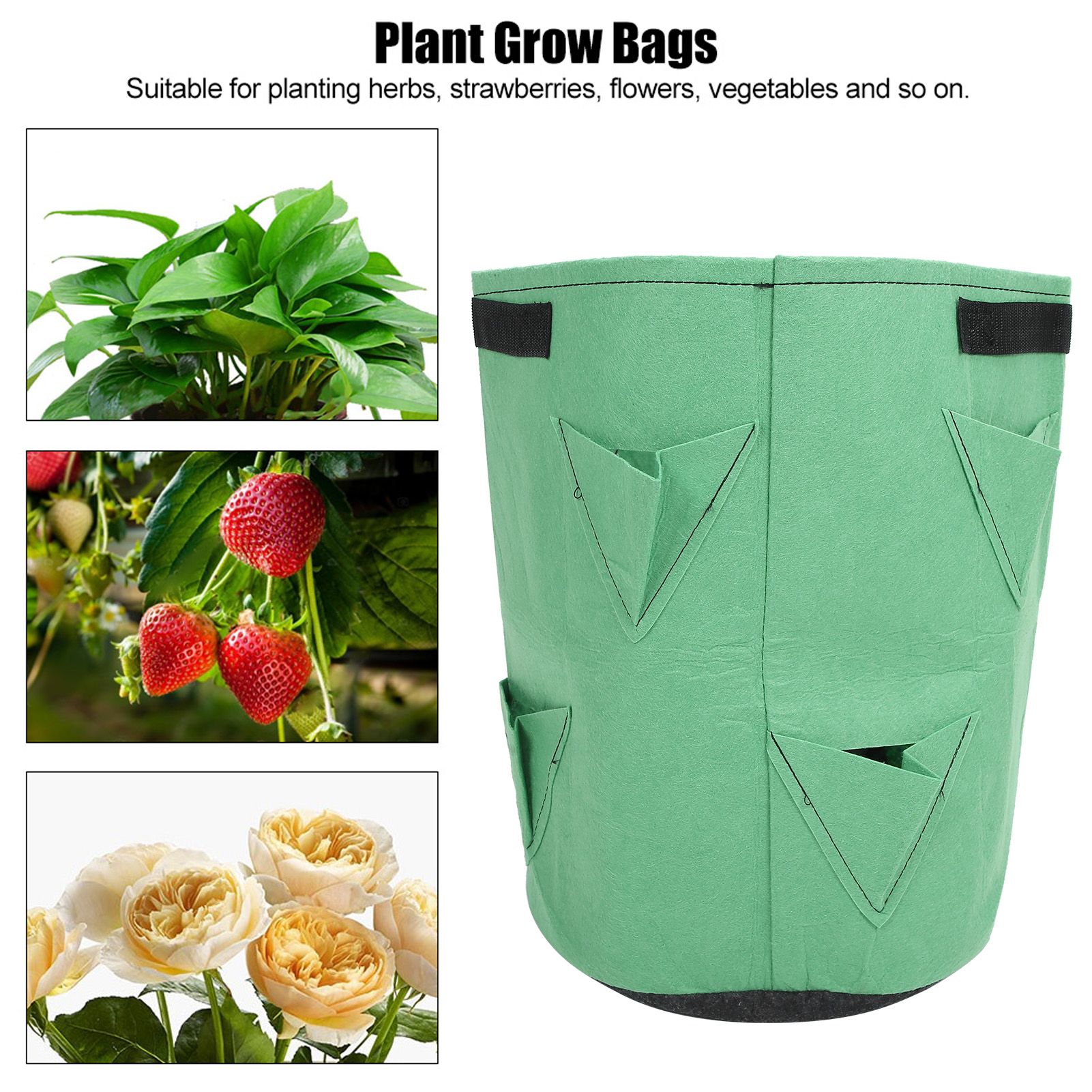 2Pcs 8‑Pockets Strawberry Planting Bag Flower and Vegetable Planting Buckets view 14