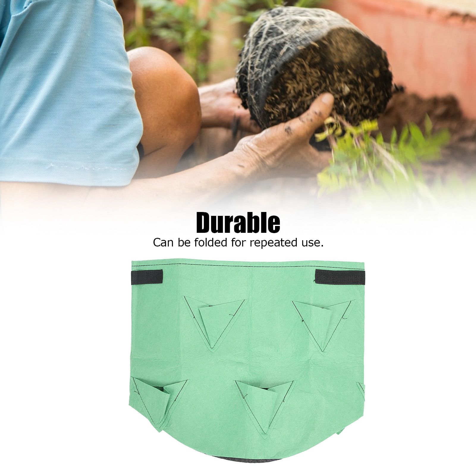 2Pcs 8‑Pockets Strawberry Planting Bag Flower and Vegetable Planting Buckets view 15