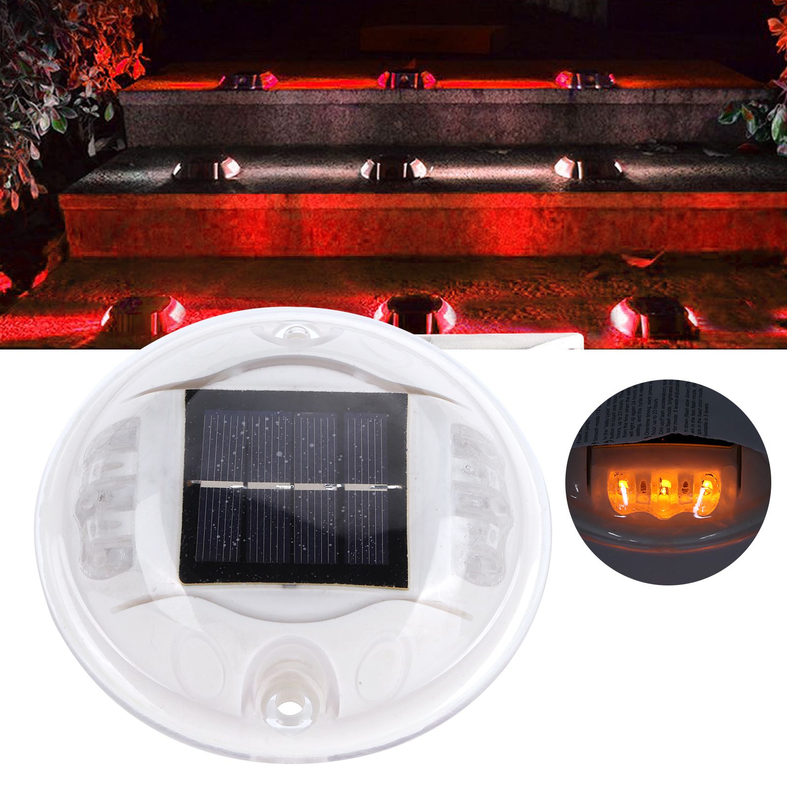 Round LED Solar Light IP68 Waterproof Induction Lamp for Garden Landscape view 12