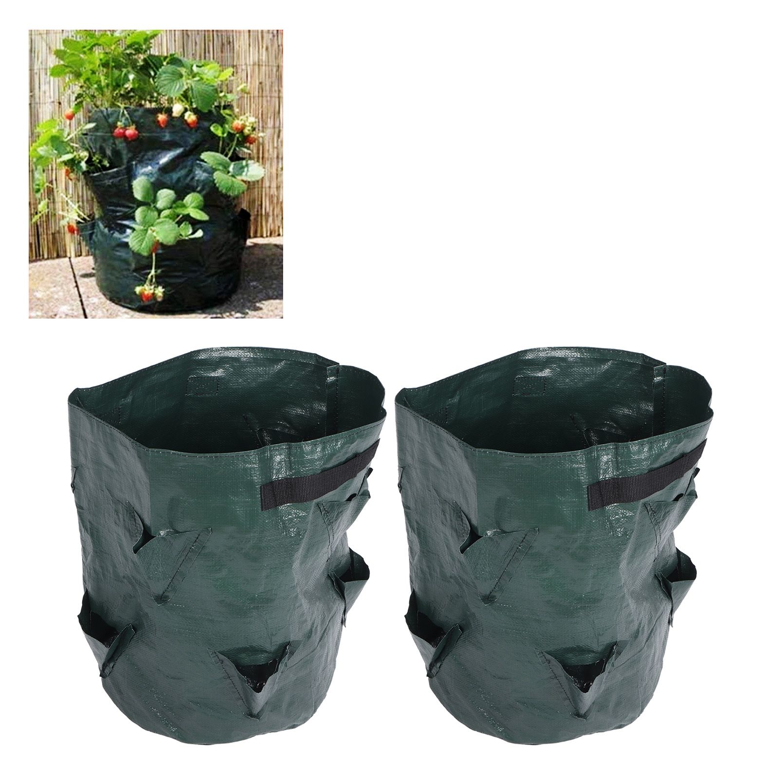 2PCS 10 Gallon Strawberry Planter Growing Bags Container with 8 Pocket for view 12