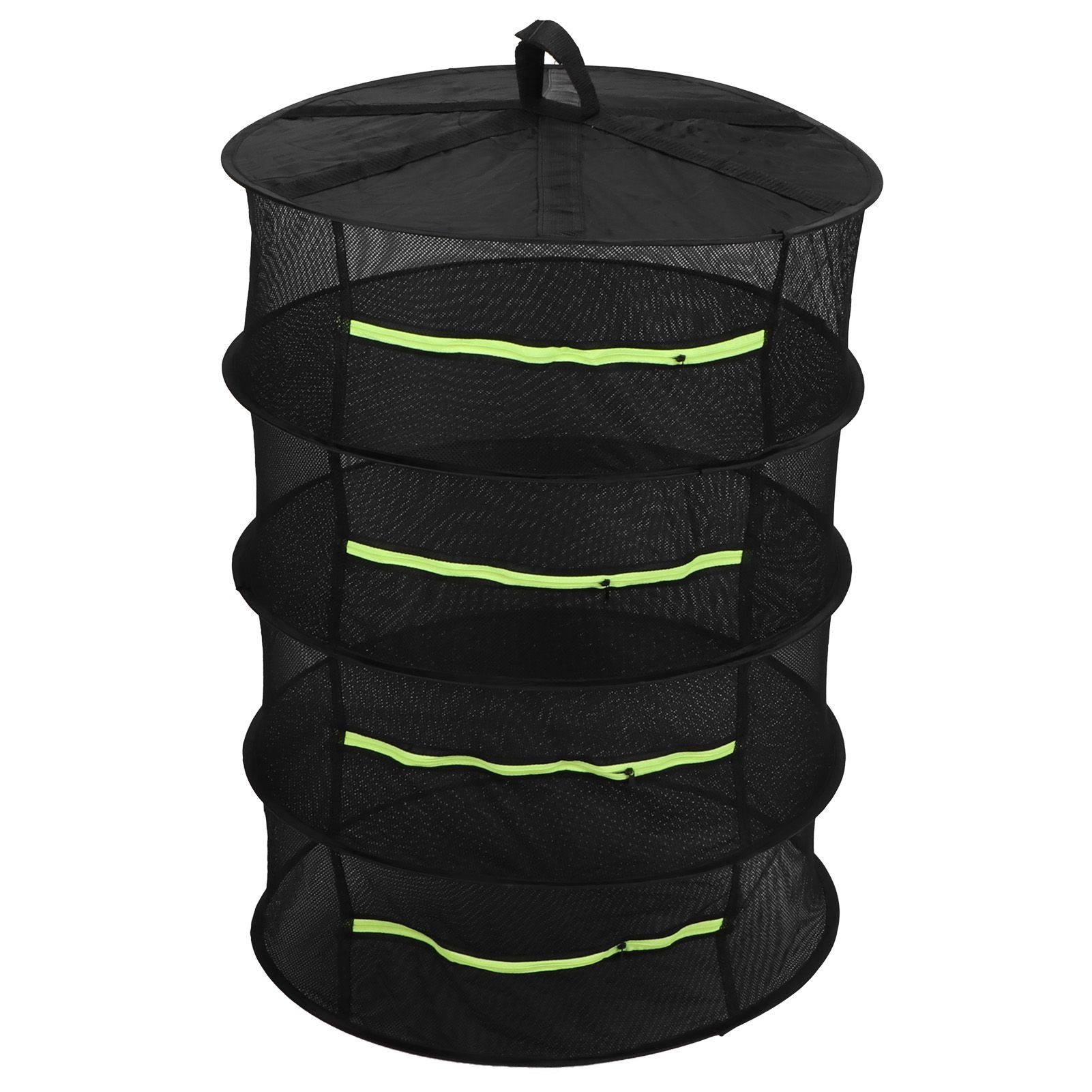 4-Layer Herb Drying Rack with Zippers Foldable Hanging Medicine Dry Mesh Net