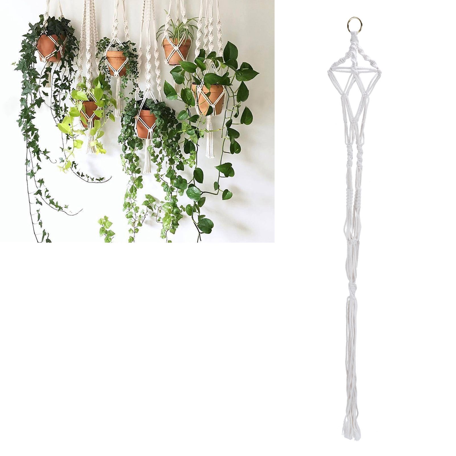 Household Plant Flower Pot Hanger Garden Hanging Basket Holder Indoor Outdoor view 11