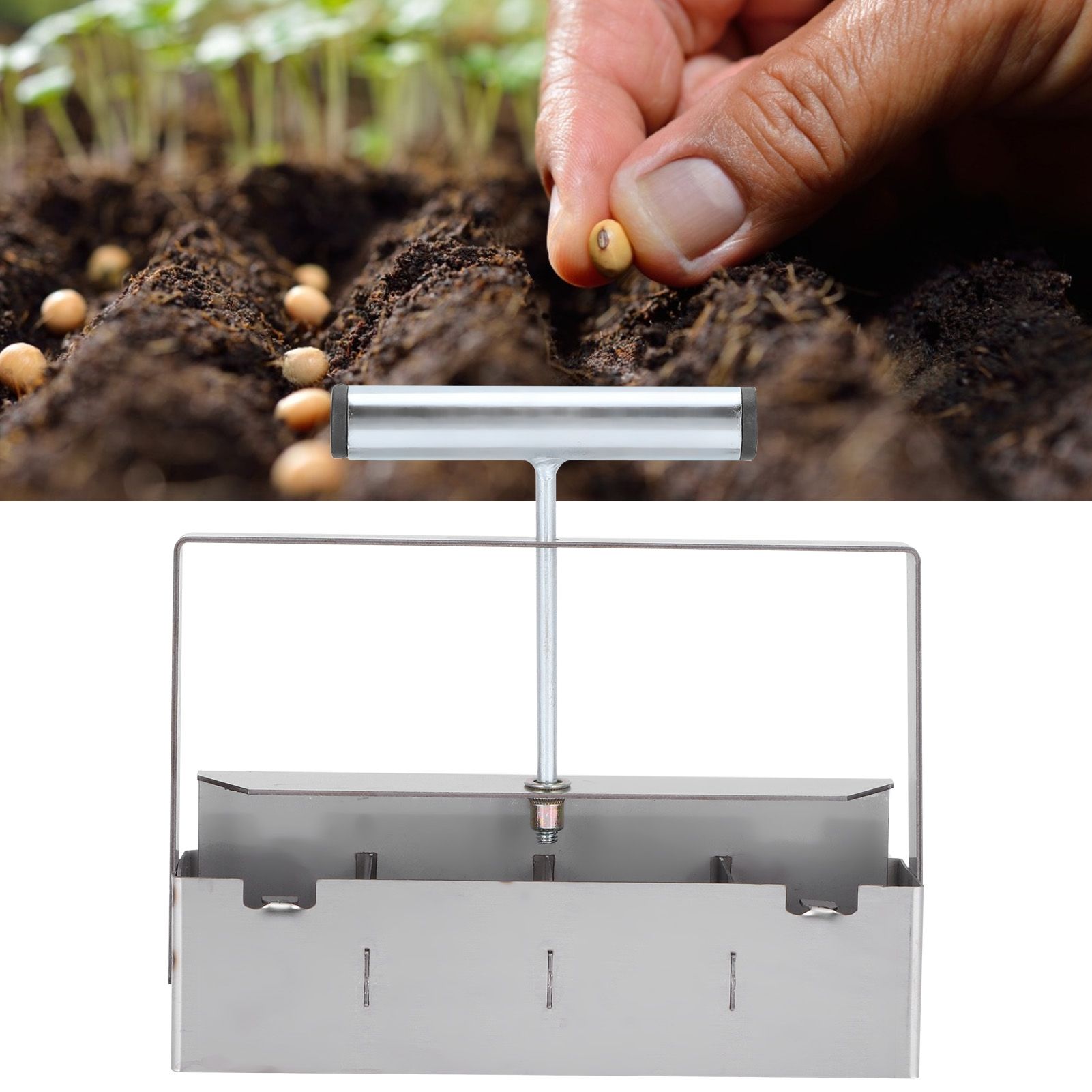 4 Grids Manual Soil Blocker Soil Blocking Tool for Seedlings Greenhouse Plant view 11
