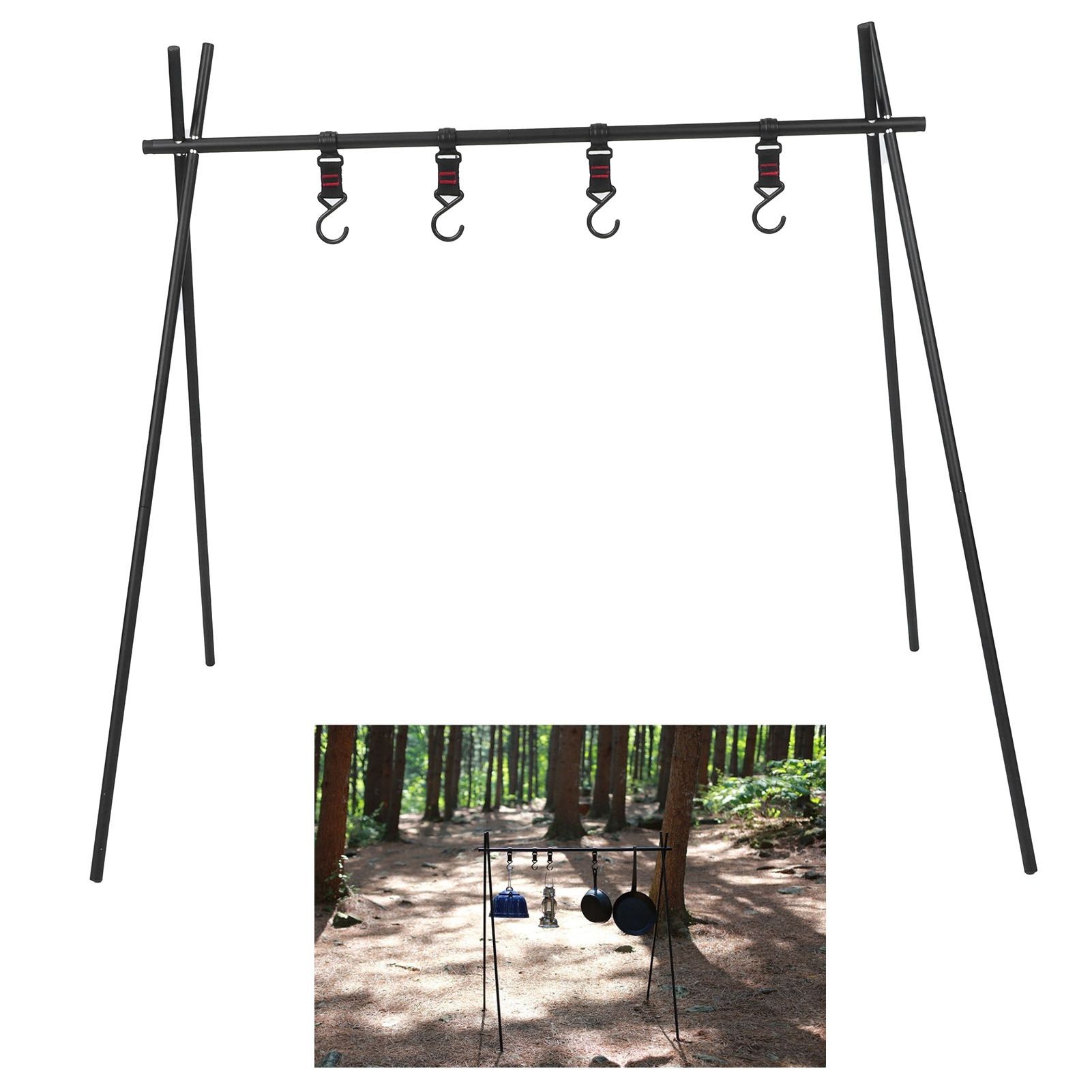 Campfire Cooking Stand Tripod BBQ Grill for Outdoor Picnic Cookware Party Supplies view 12