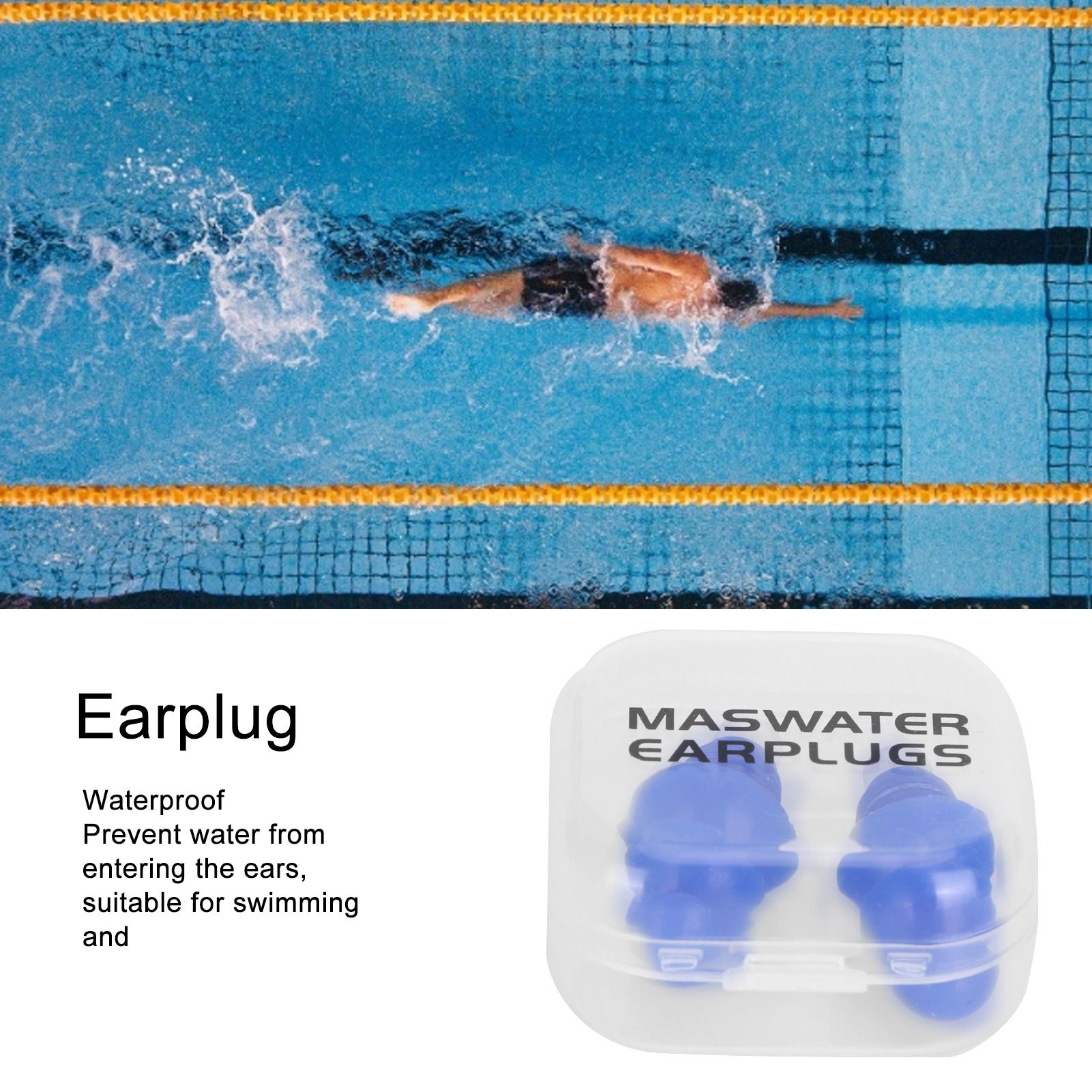 Reusable Ear Plugs Waterproof Silicone Earplugs Noise Reduction for Swimming view 15