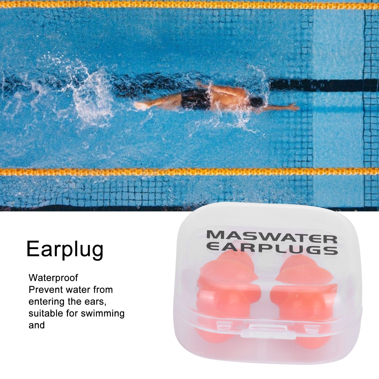 Reusable Ear Plugs Waterproof Silicone Earplugs Noise Reduction for Swimming view 15