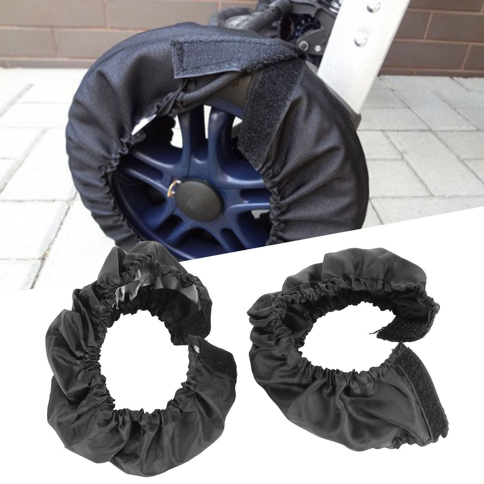 2Pcs Stroller Wheel Cover Oxford Cloth Dustproof Infant Pushchair Tire view 11