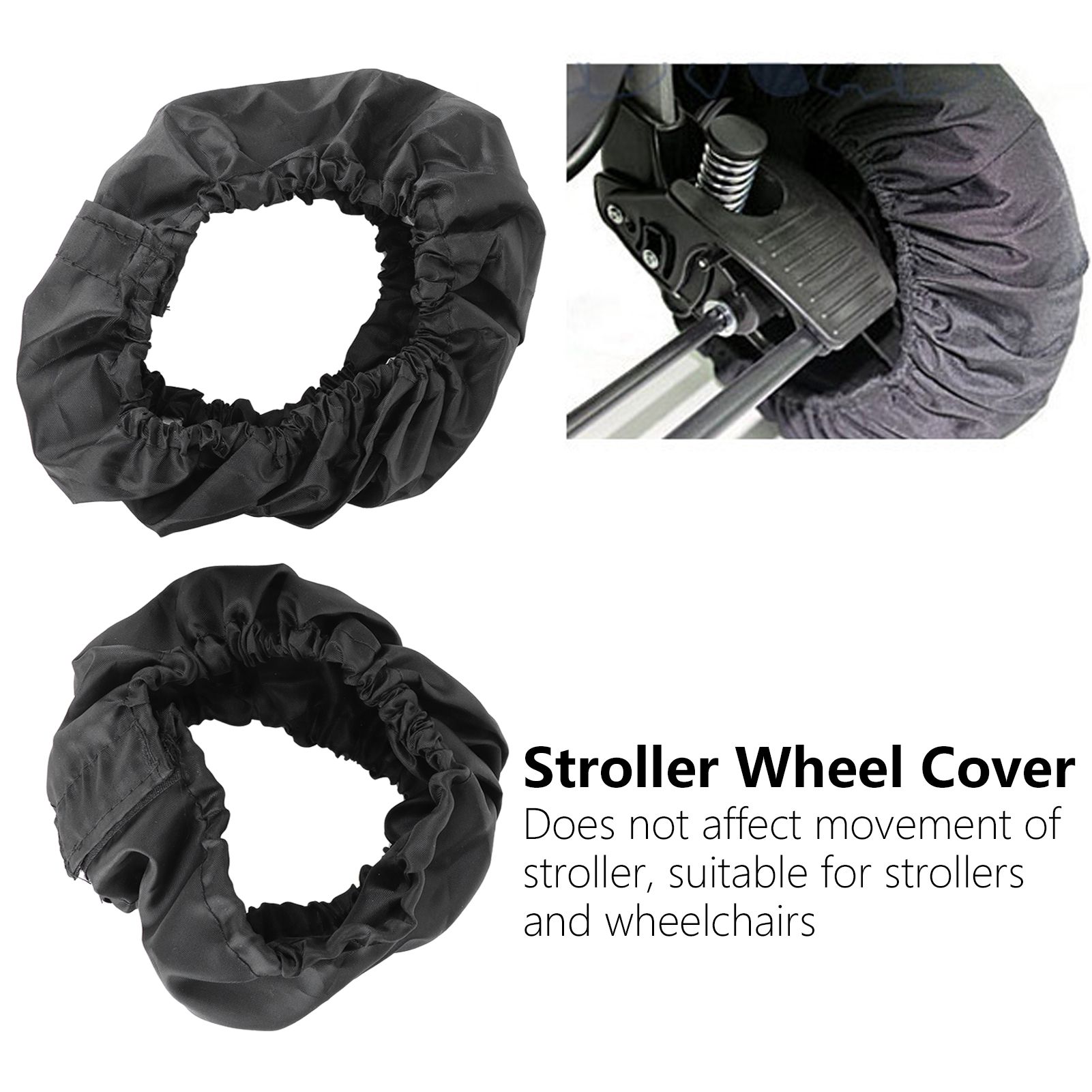 2Pcs Stroller Wheel Cover Oxford Cloth Dustproof Infant Pushchair Tire view 14