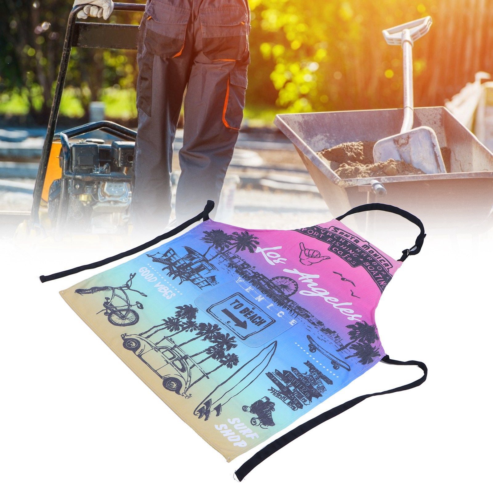 Multifunction Work Apron Adjustable Sleeveless Apron for Garden Cleaning view 11