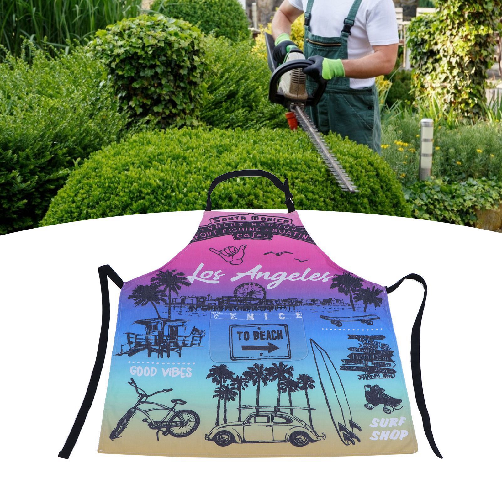 Multifunction Work Apron Adjustable Sleeveless Apron for Garden Cleaning view 12