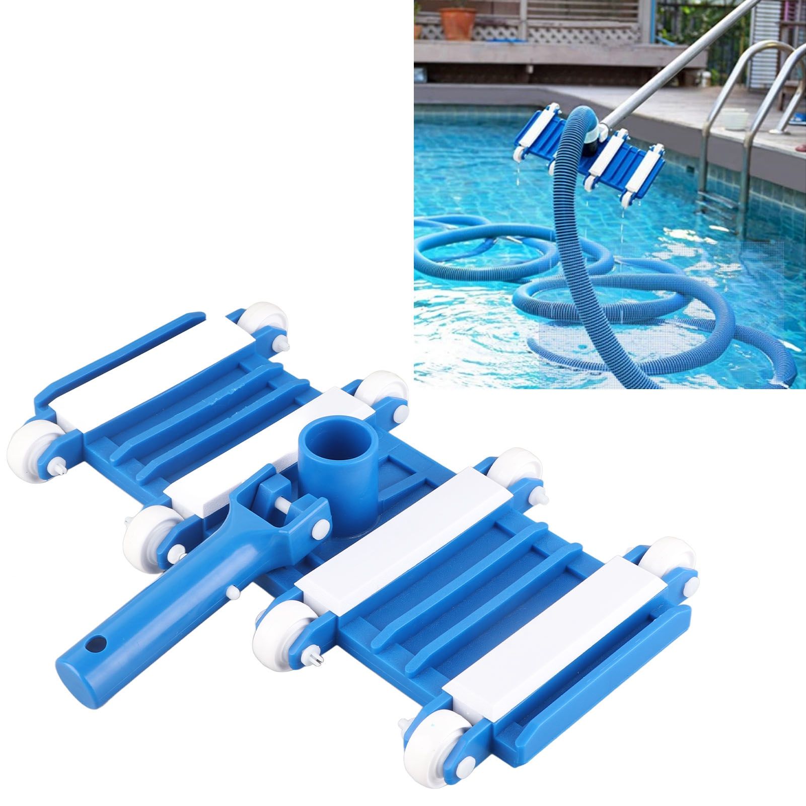 Swimming Pool Vacuum Head with Wheels Removable Adjustable Handle Cleaning Tools view 12