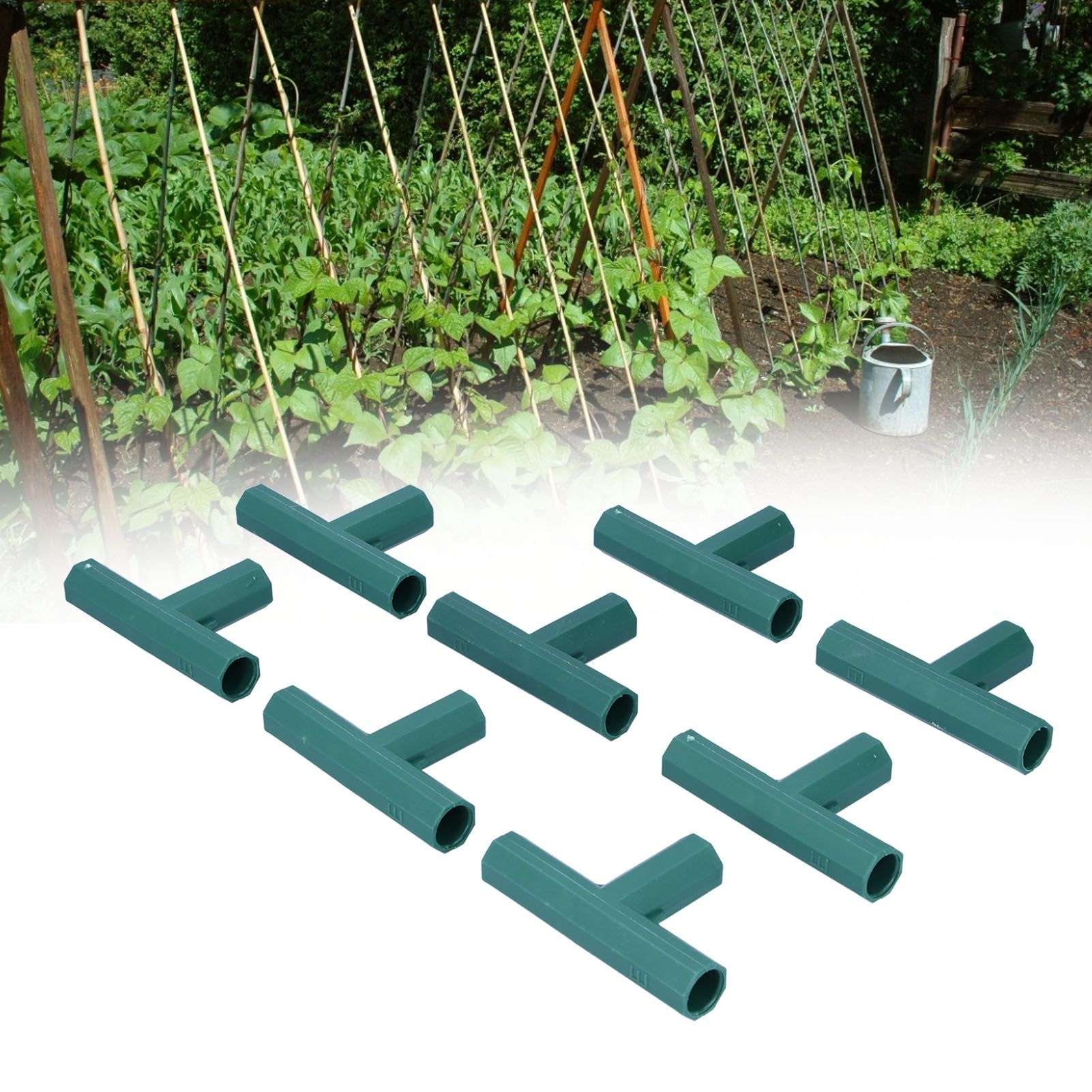 8Pcs T shape Connector DIY Plant Stake Joint Tee Adapter for 16mm Garden Plant view 11