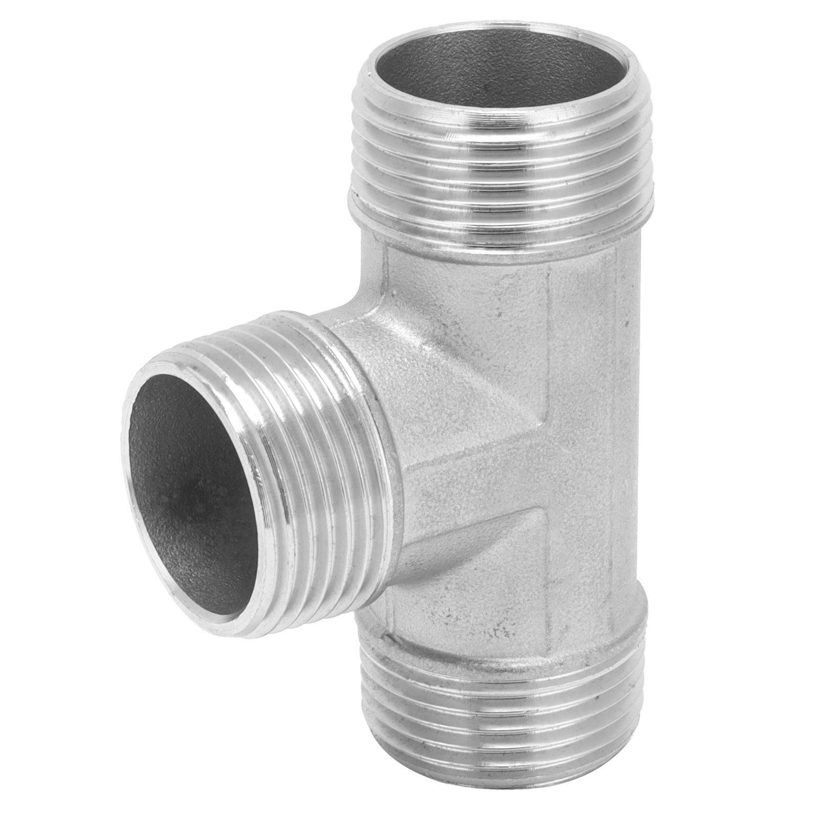 T Shaped Connector G1in Male Thread Stainless Steel Tee Adapter Hardware Pipe view 2