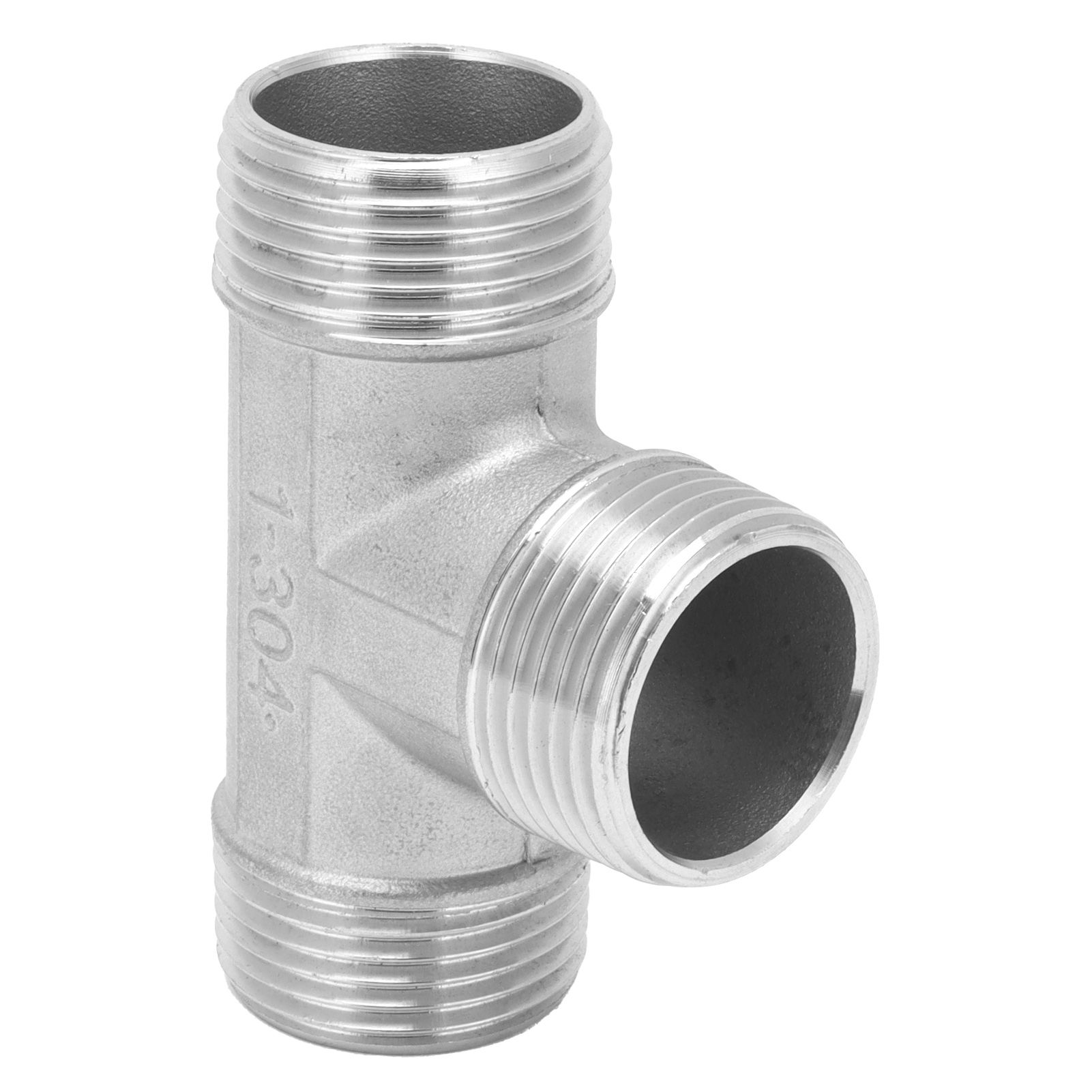 T Shaped Connector G1in Male Thread Stainless Steel Tee Adapter Hardware Pipe view 3