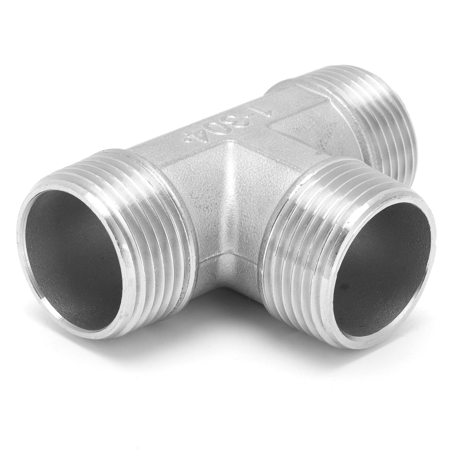 T Shaped Connector G1in Male Thread Stainless Steel Tee Adapter Hardware Pipe view 4