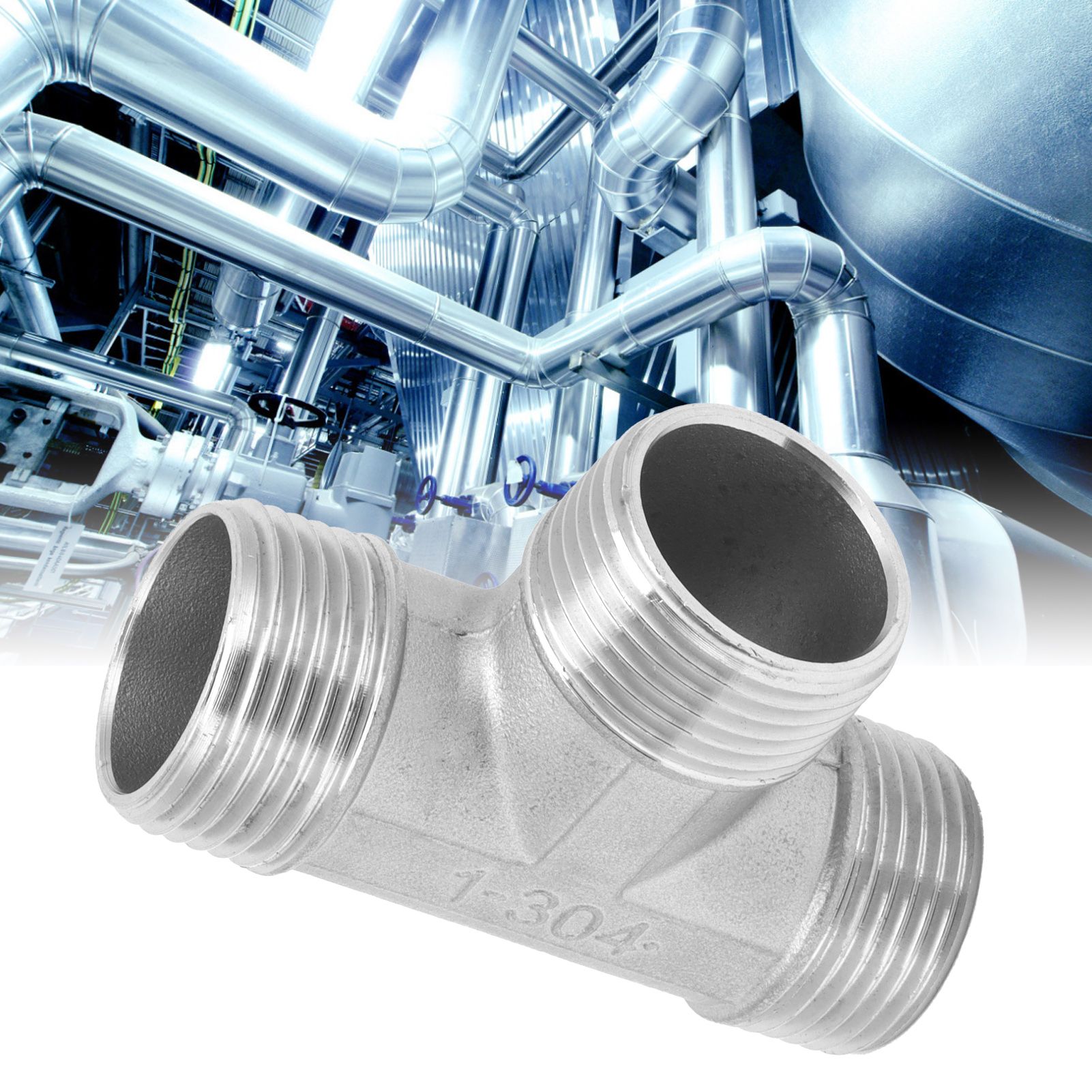 T Shaped Connector G1in Male Thread Stainless Steel Tee Adapter Hardware Pipe view 11