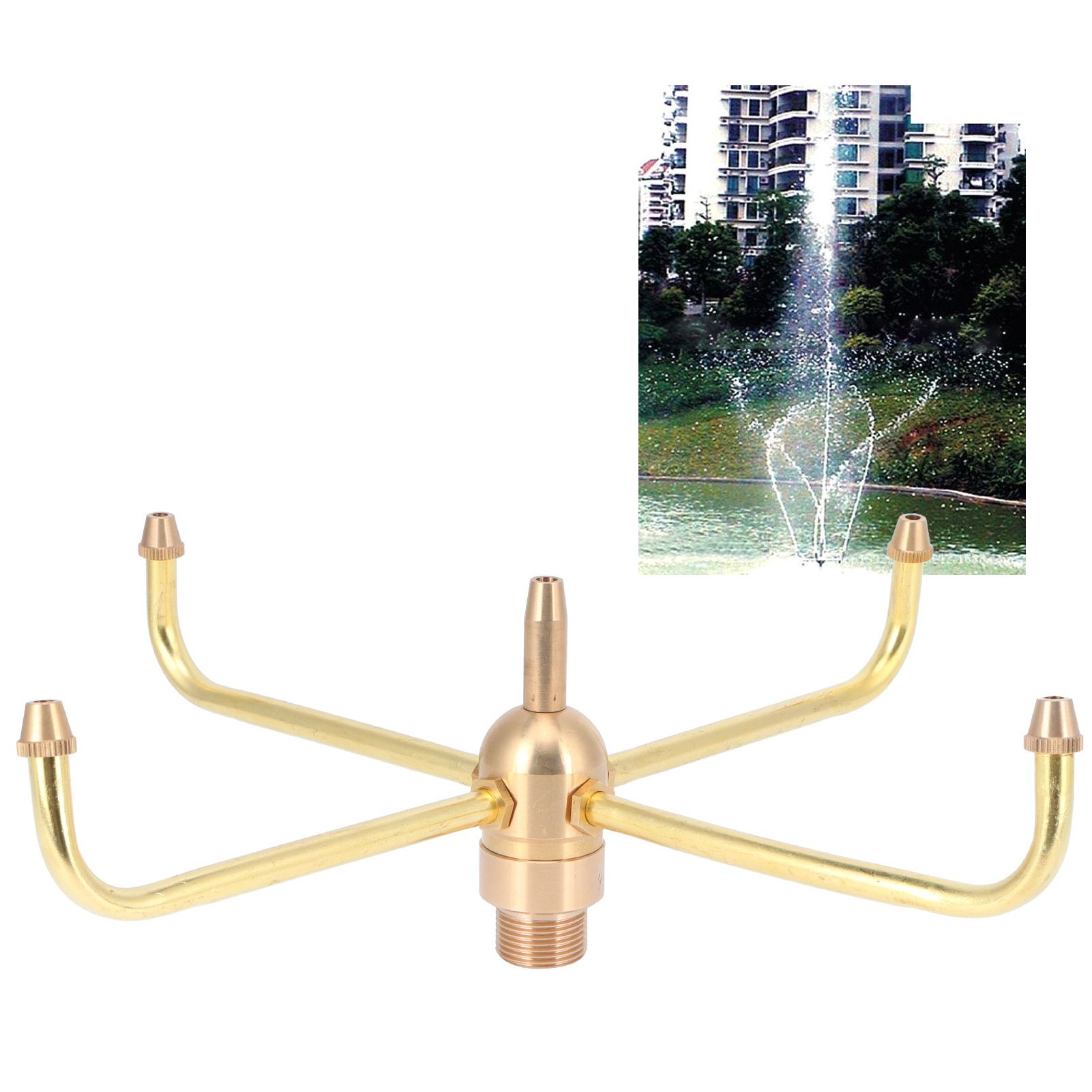 G1/2 Female Thread G3/4 Male Thread 4 Arm Rotate Water Fountain Nozzle Spray view 11