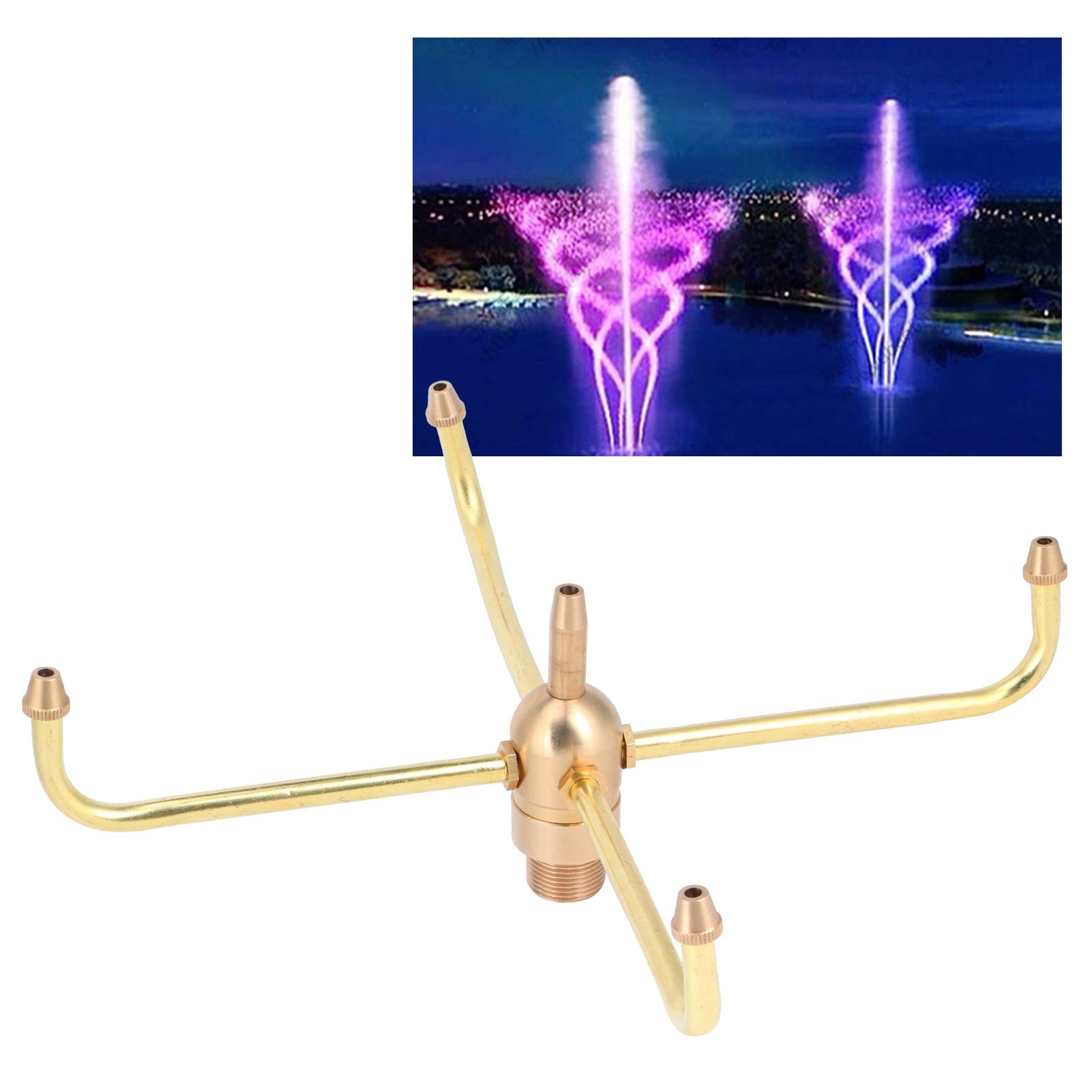 G1/2 Female Thread G3/4 Male Thread 4 Arm Rotate Water Fountain Nozzle Spray view 12