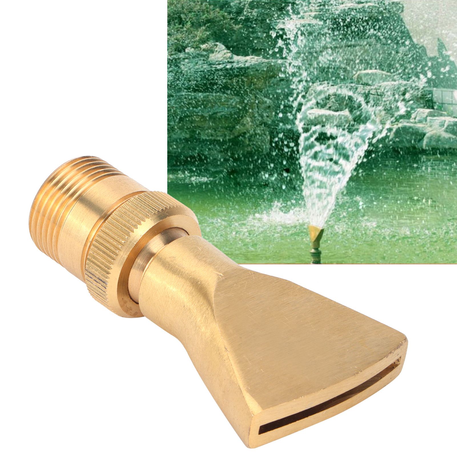 Brass Narrow Fan Jet Water Fountain Nozzle Spray Head Adjustable Pond view 11