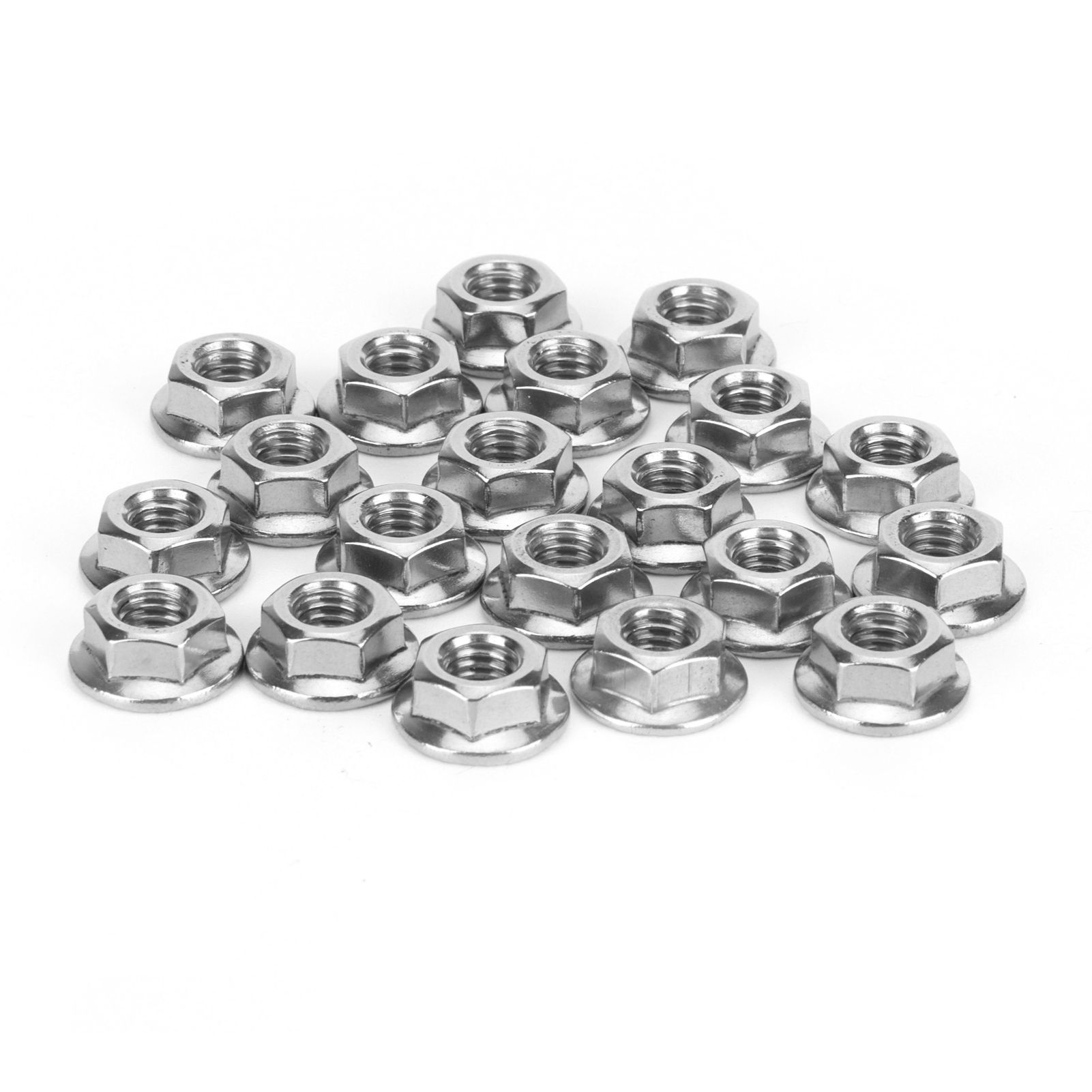 25Pcs Flange Nut Corrosion Resistant Stainless Steel Nuts Greenhouse Supplies view 5