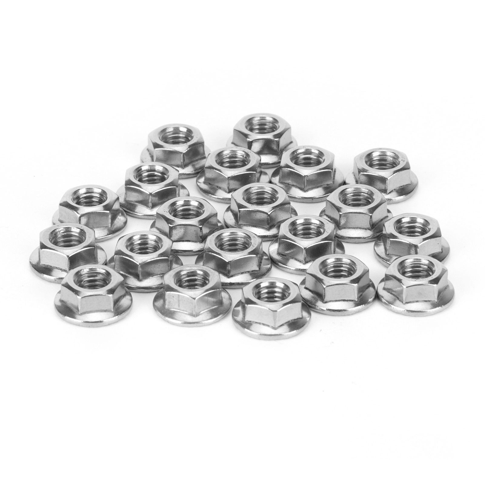 25Pcs Flange Nut Corrosion Resistant Stainless Steel Nuts Greenhouse Supplies view 7