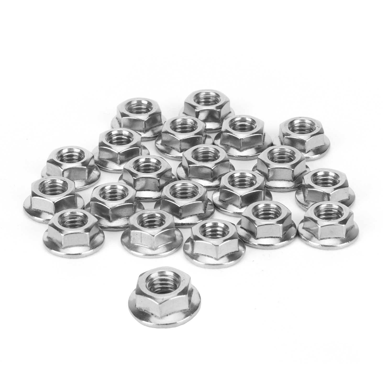 25Pcs Flange Nut Corrosion Resistant Stainless Steel Nuts Greenhouse Supplies view 10