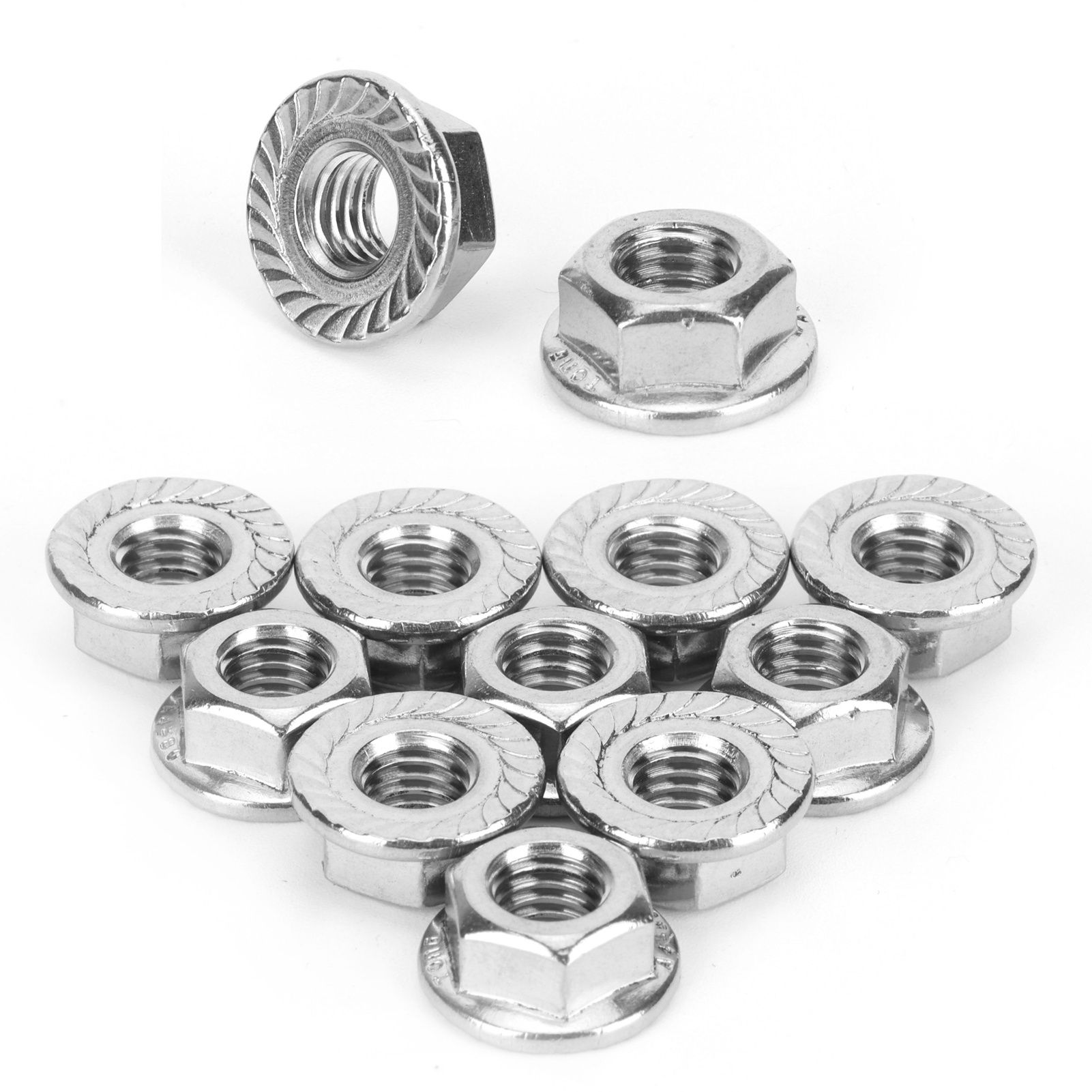 25Pcs Flange Nut Corrosion Resistant Stainless Steel Nuts Greenhouse Supplies view 6