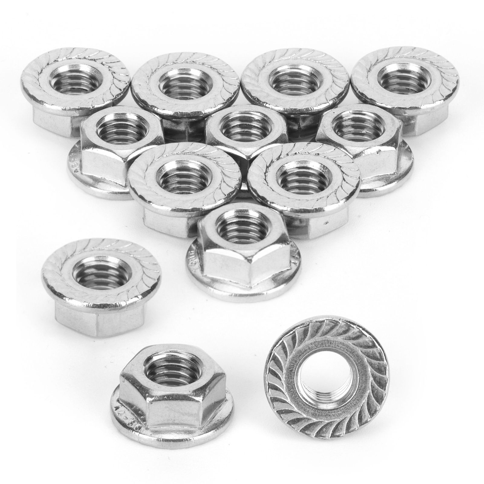 25Pcs Flange Nut Corrosion Resistant Stainless Steel Nuts Greenhouse Supplies view 7